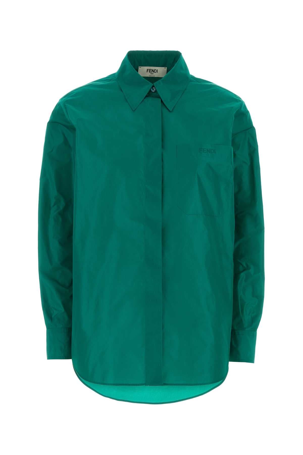 Turquoise taffetas shirt