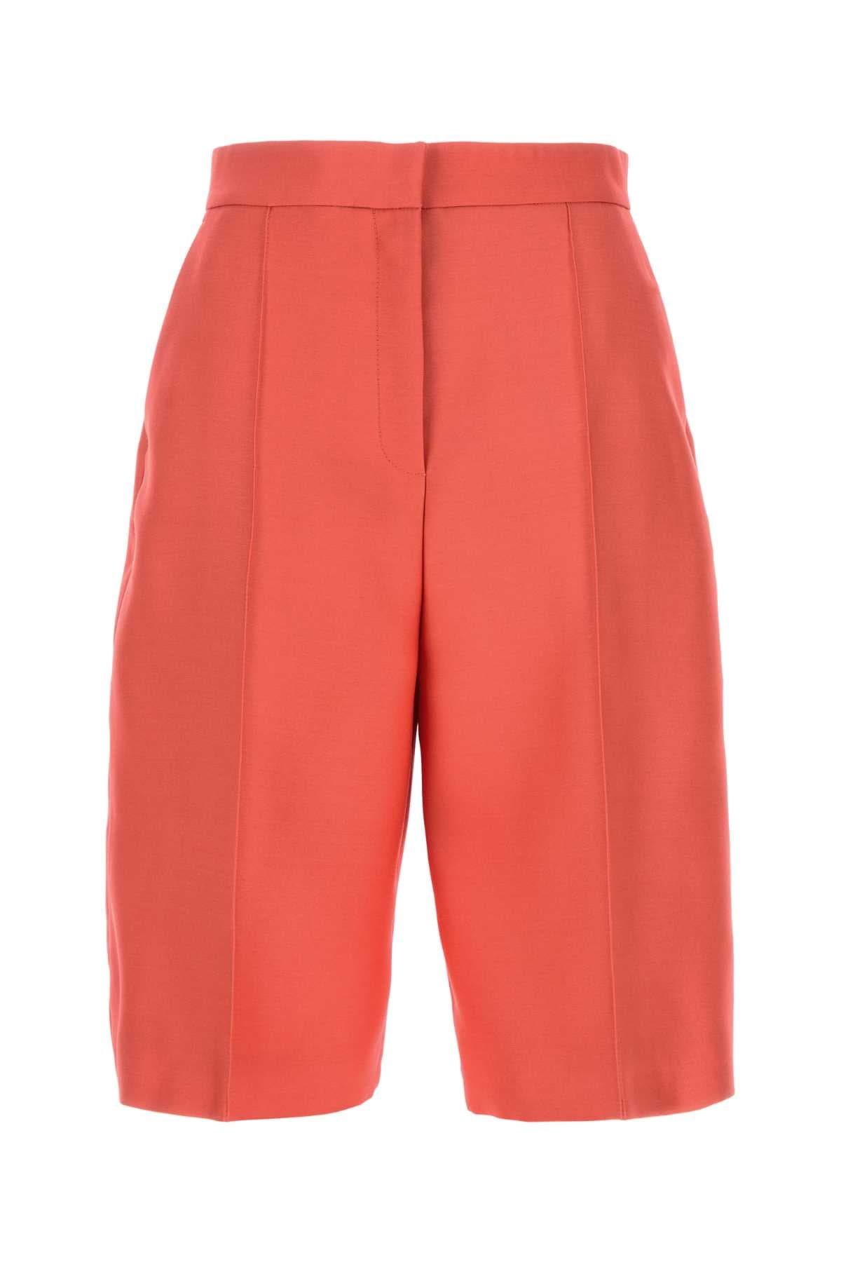 Coral wool blend bermuda shorts