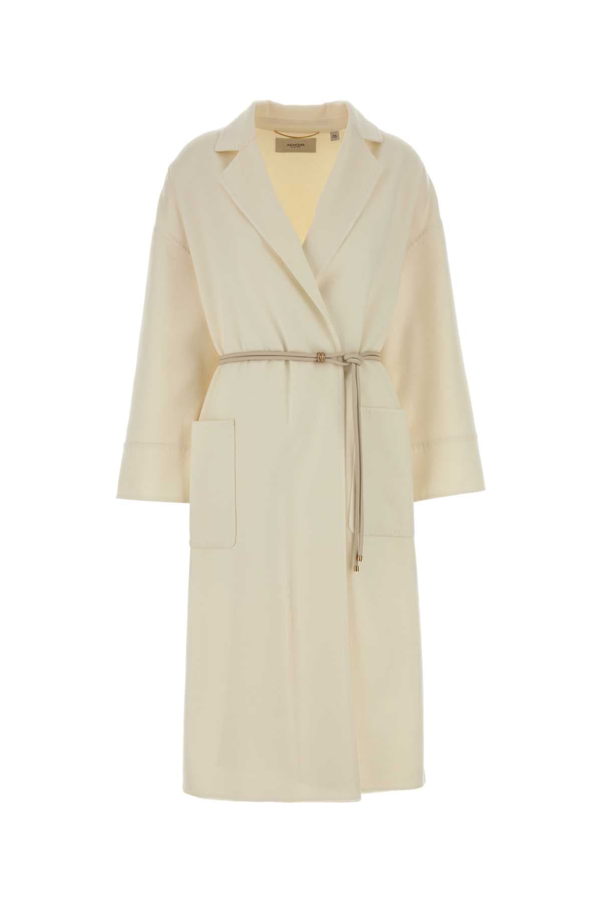 Ivory wool blend coat