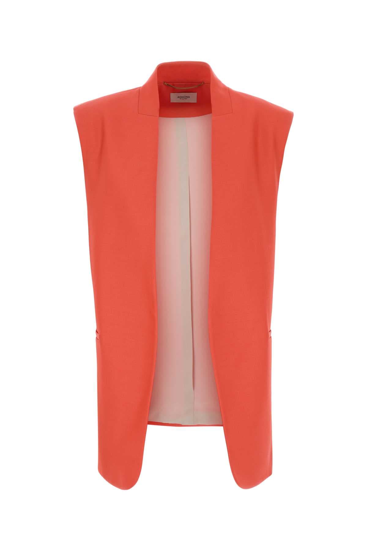 Coral wool blend vest
