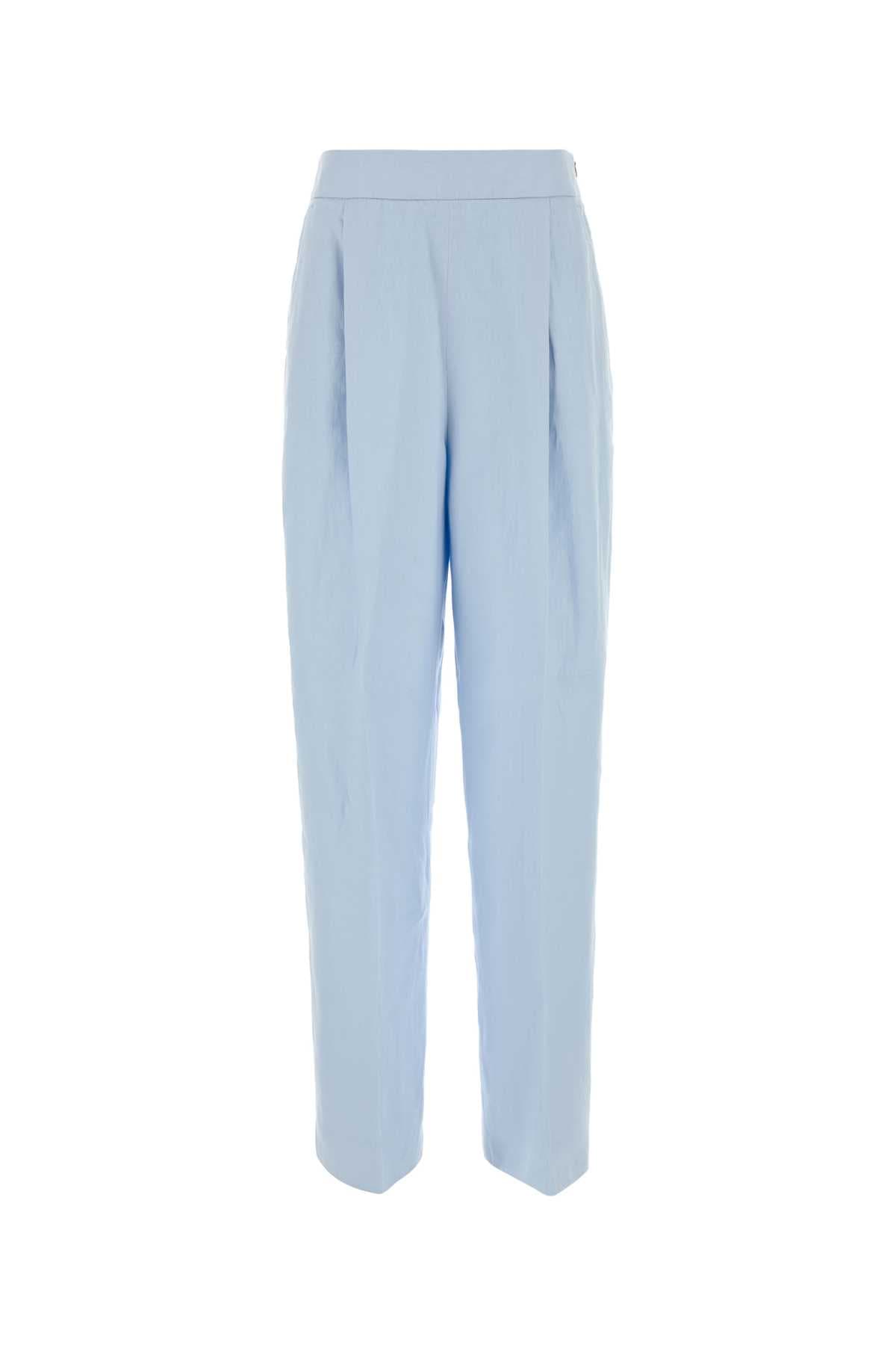 Pastel light-blue linen pant