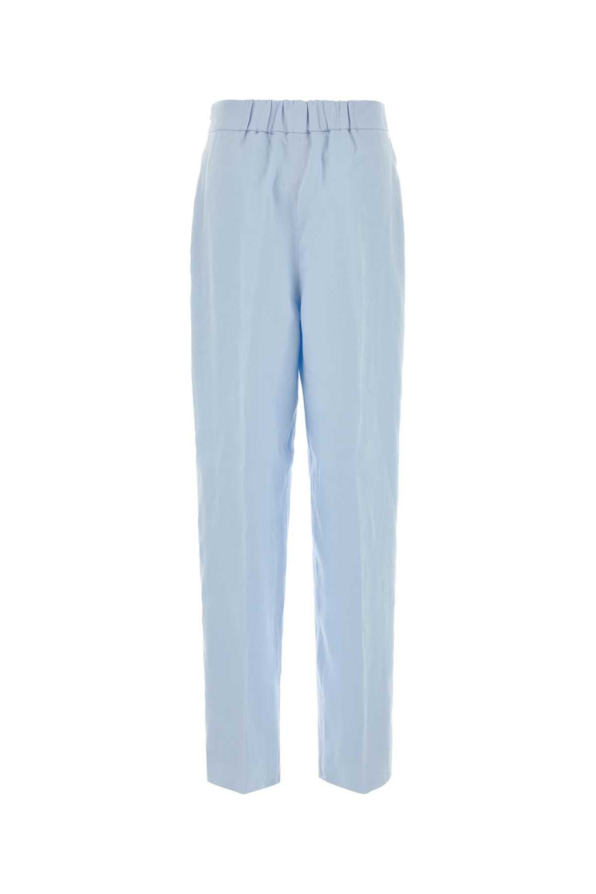 Pastel light-blue linen pant - мініатюра 2