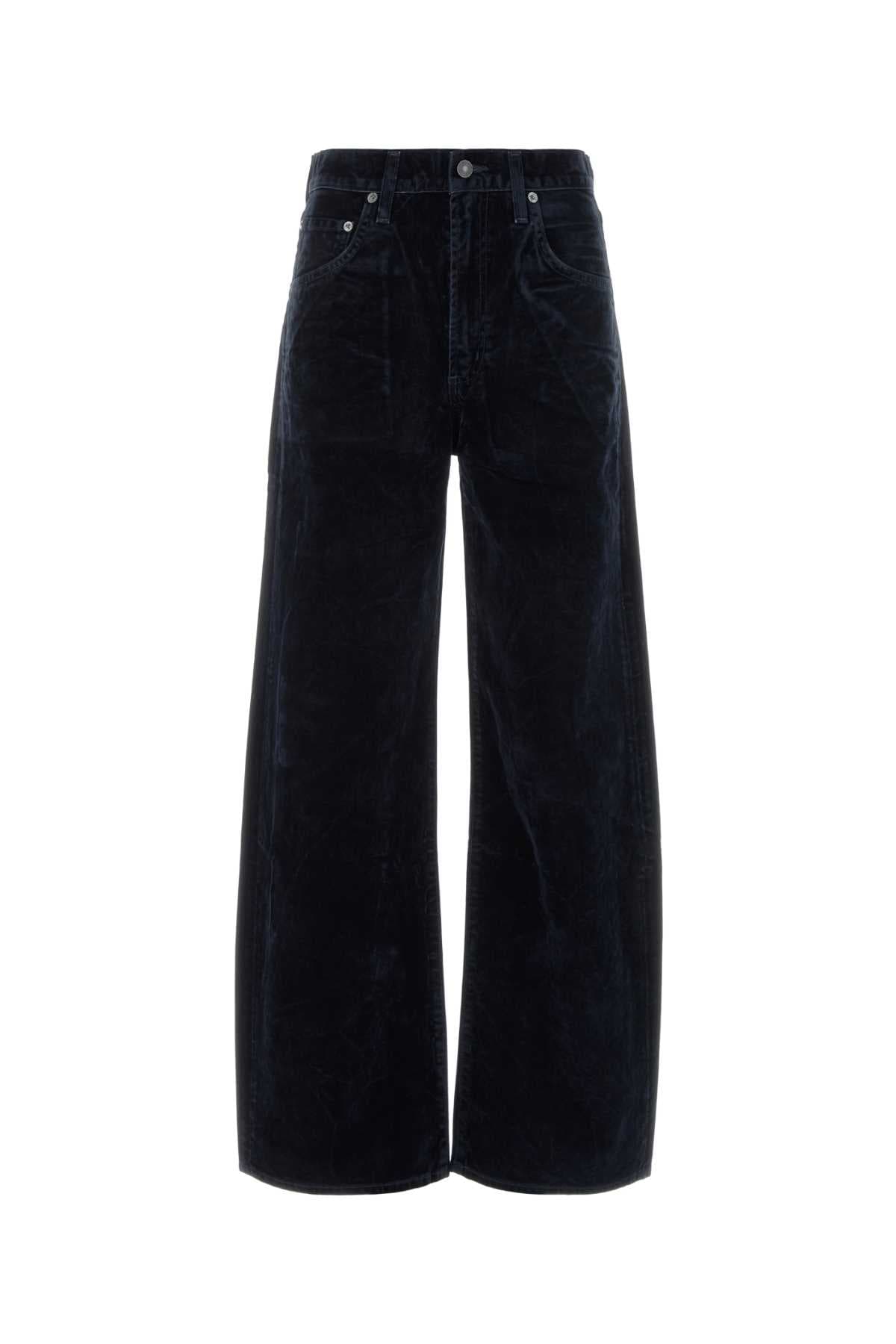 Dark blue velvet Low Curve jeans