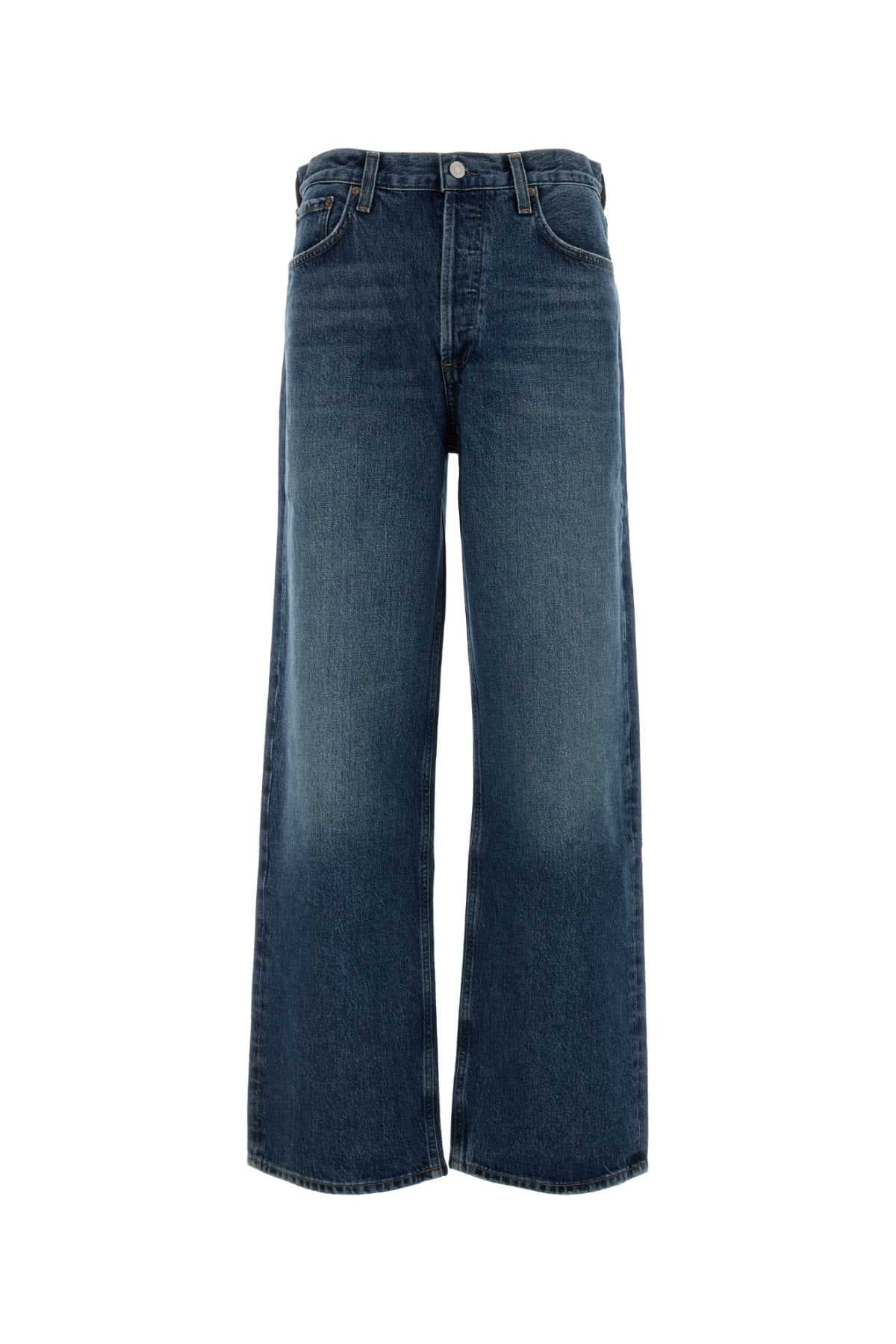 Denim wide-leg jeans