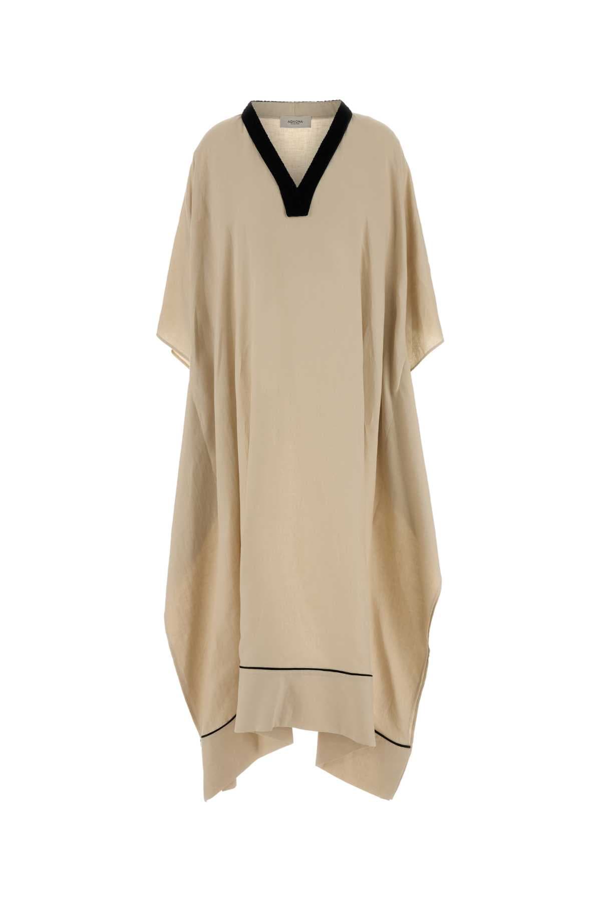 Beige linen kaftan