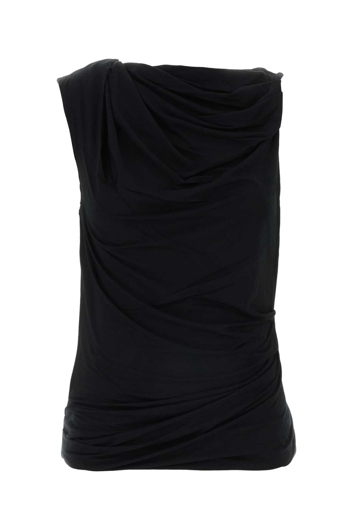 Black stretch jersey top
