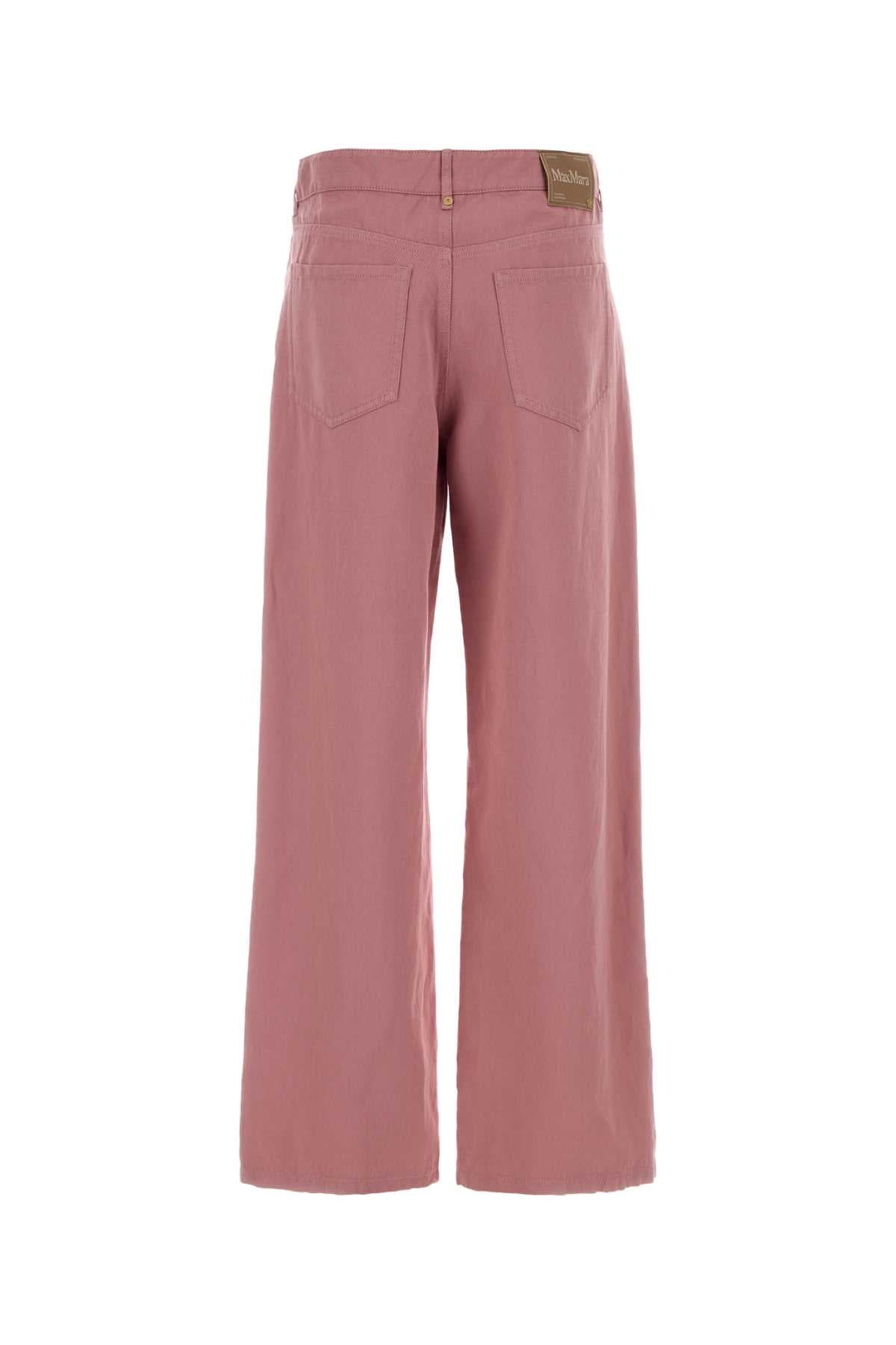 Pink cotton blend Onorata pant - мініатюра 2