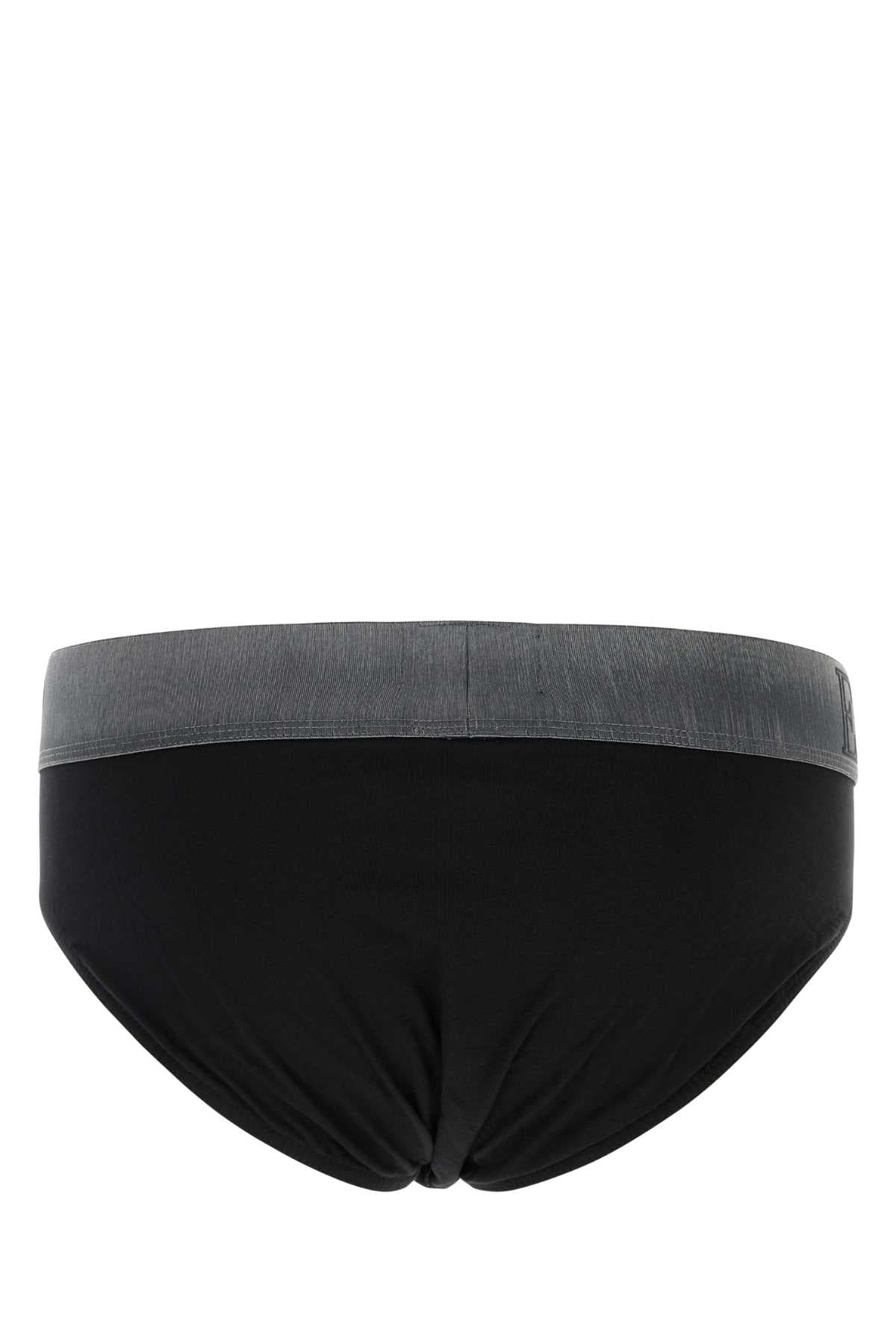Black stretch cotton brief - мініатюра 2