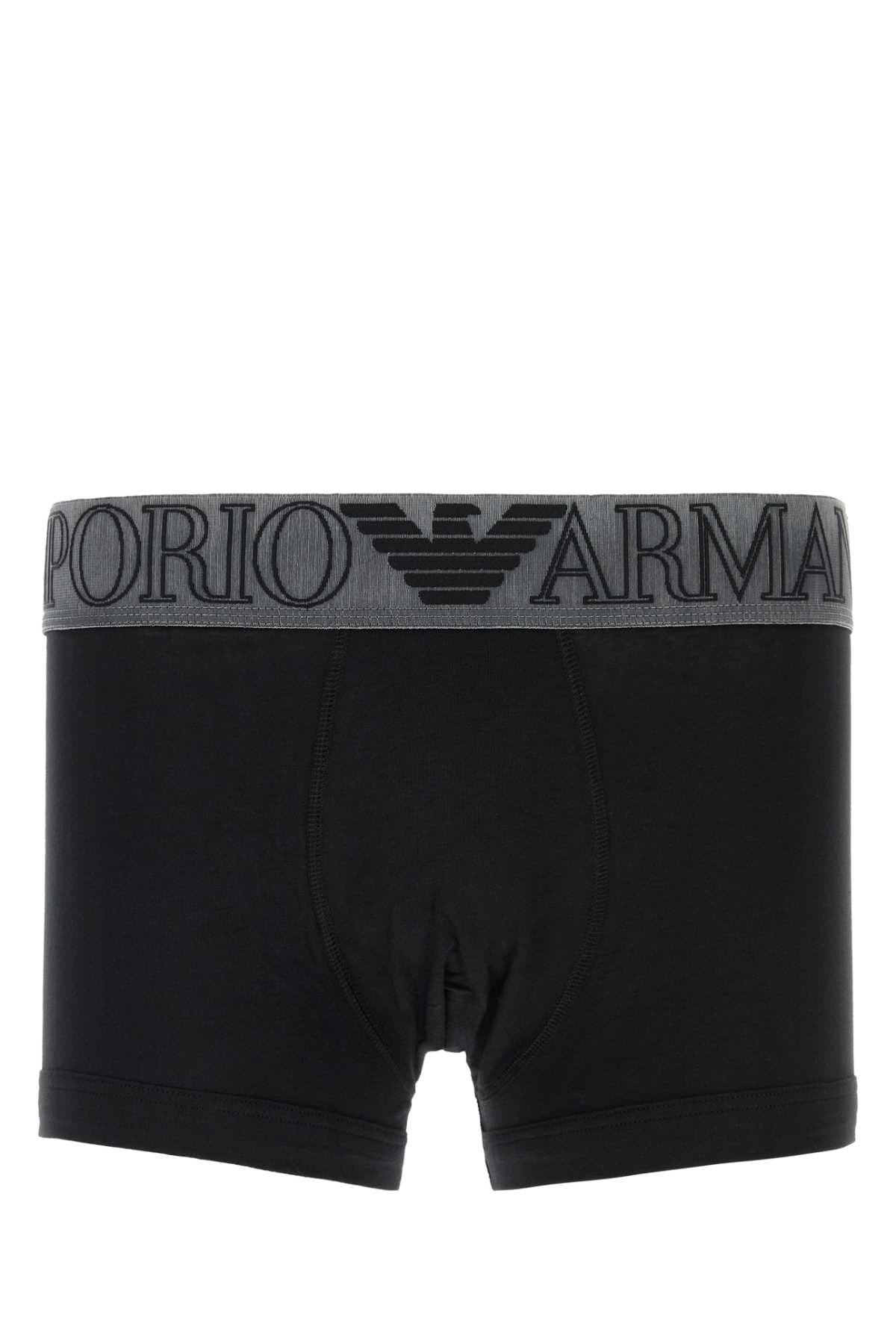 Black stretch cotton boxer