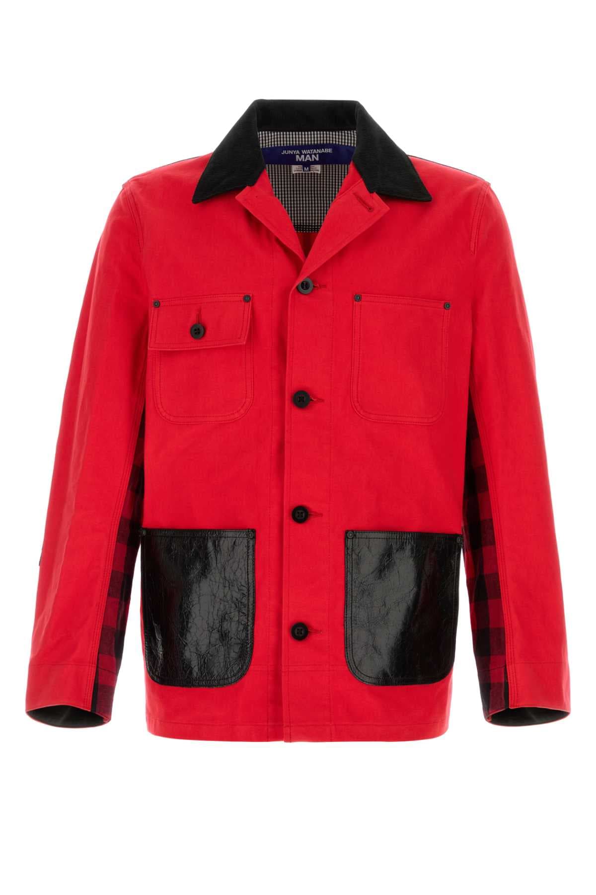 Red denim jacket