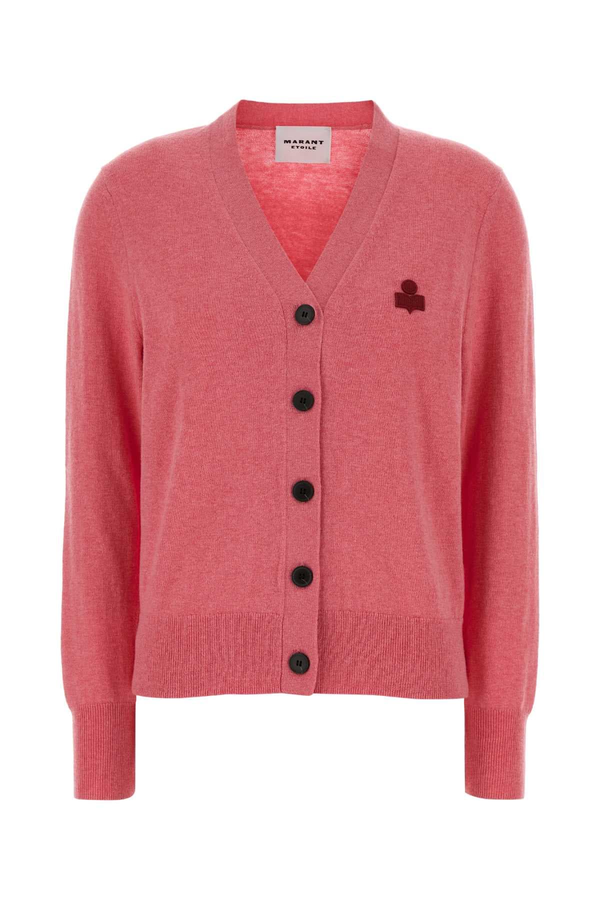 Dark pink cotton blend Karina cardigan