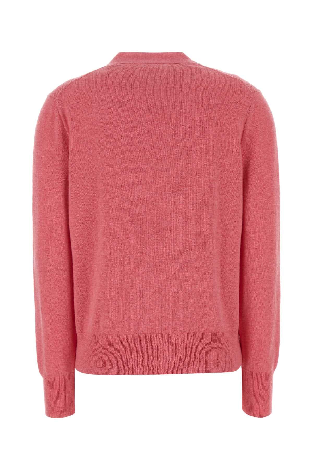 Dark pink cotton blend Karina cardigan - мініатюра 2