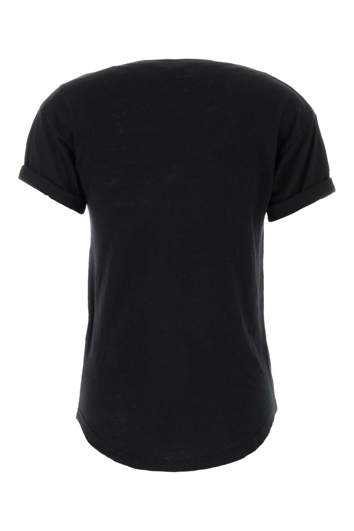 Black linen Koldia t-shirt - мініатюра 2