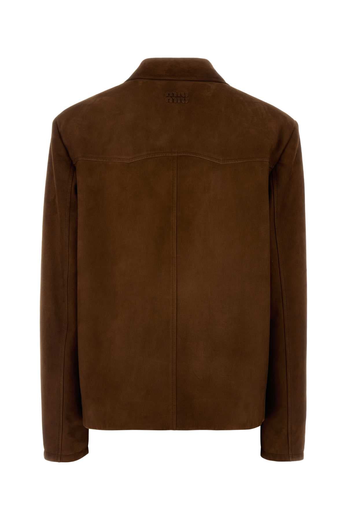 Brown suede jacket - мініатюра 2