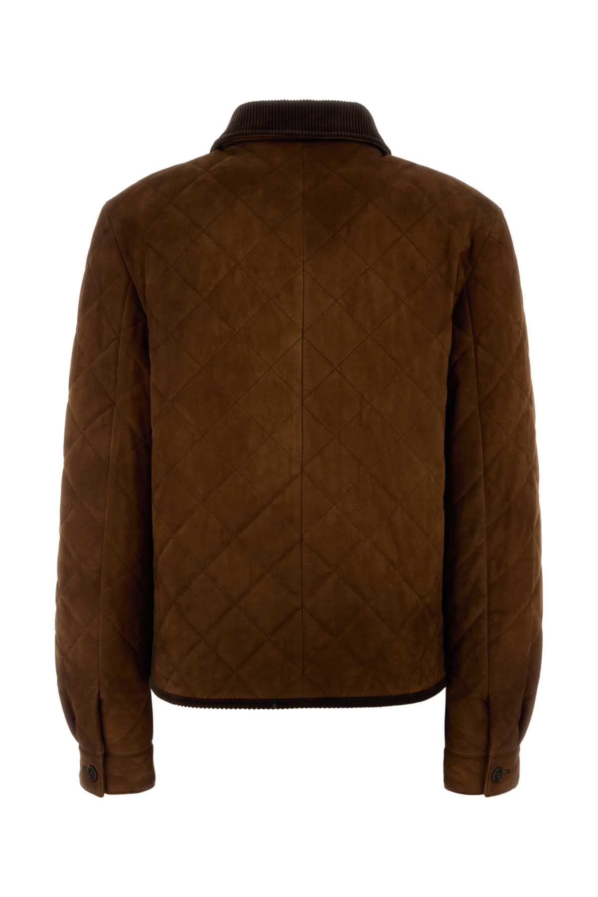 Brown suede jacket - мініатюра 2