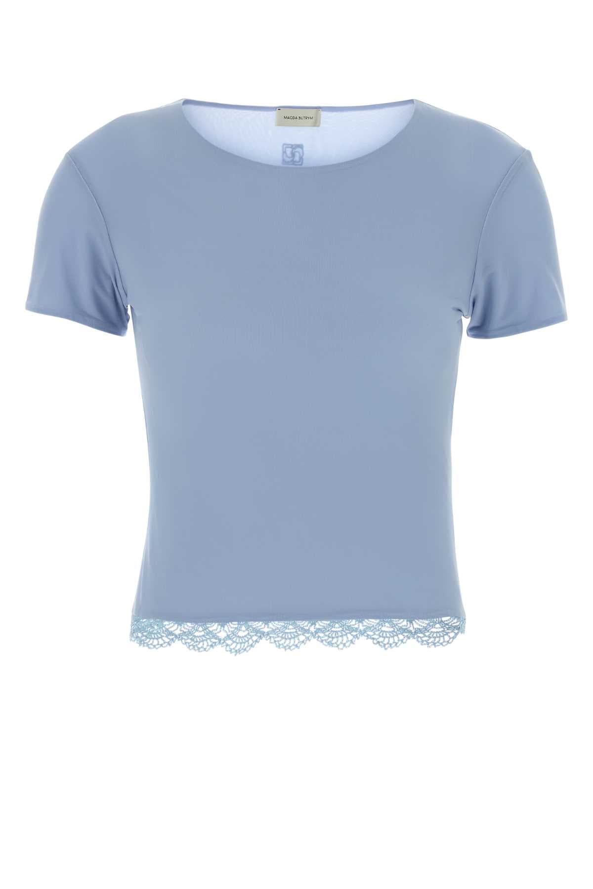 Powder lue stretch cupro t-shirt
