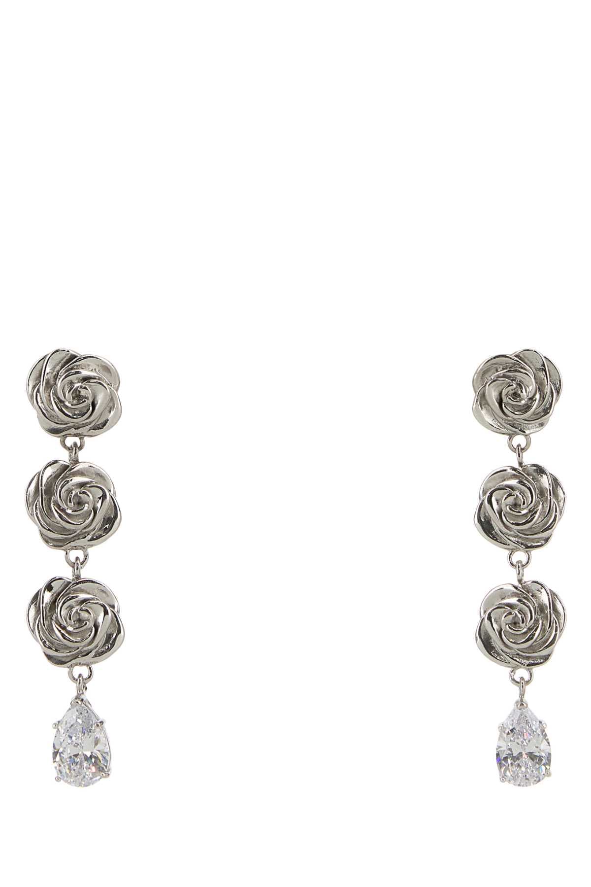 Silver metal earrings