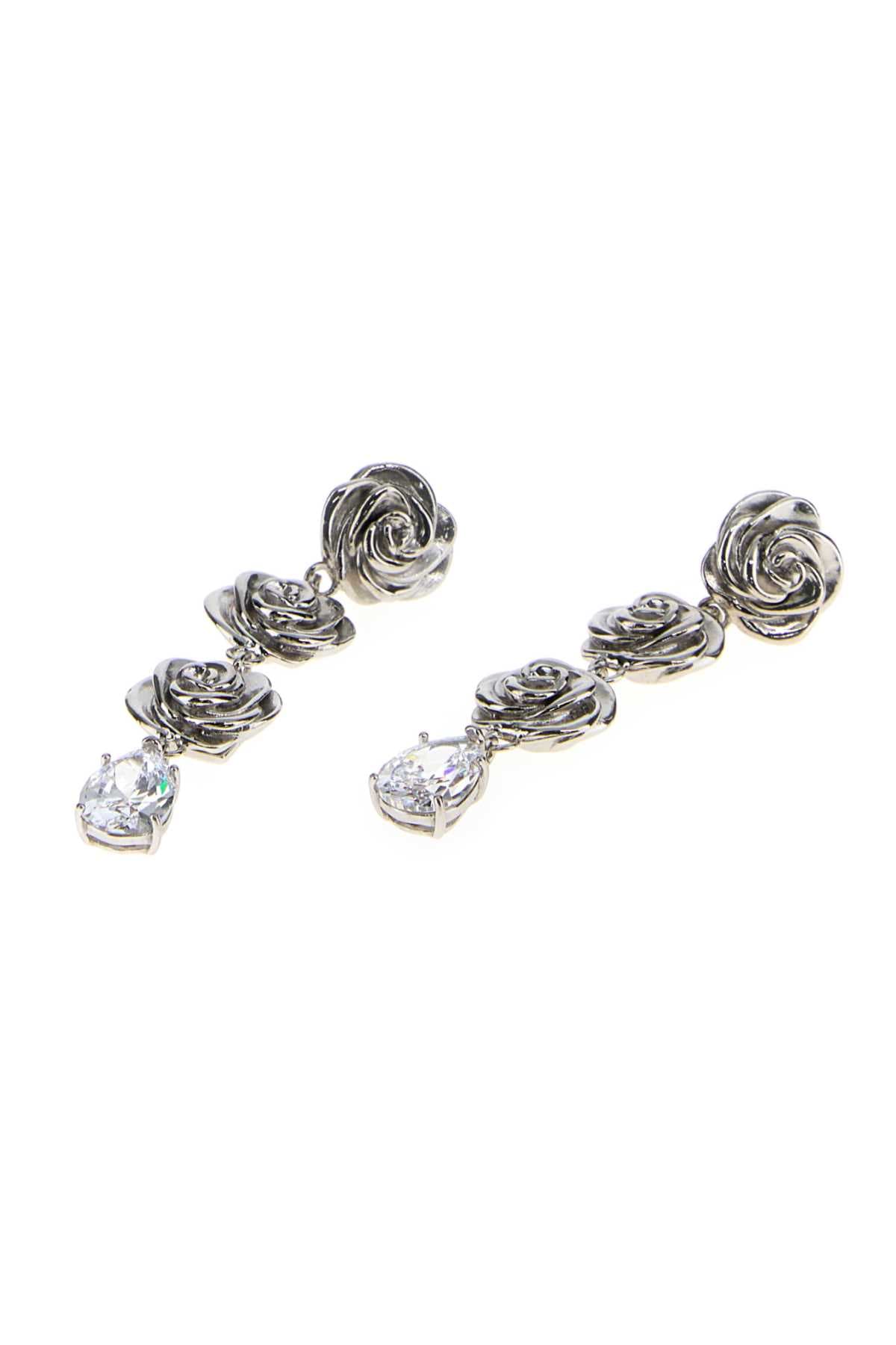 Silver metal earrings - мініатюра 2
