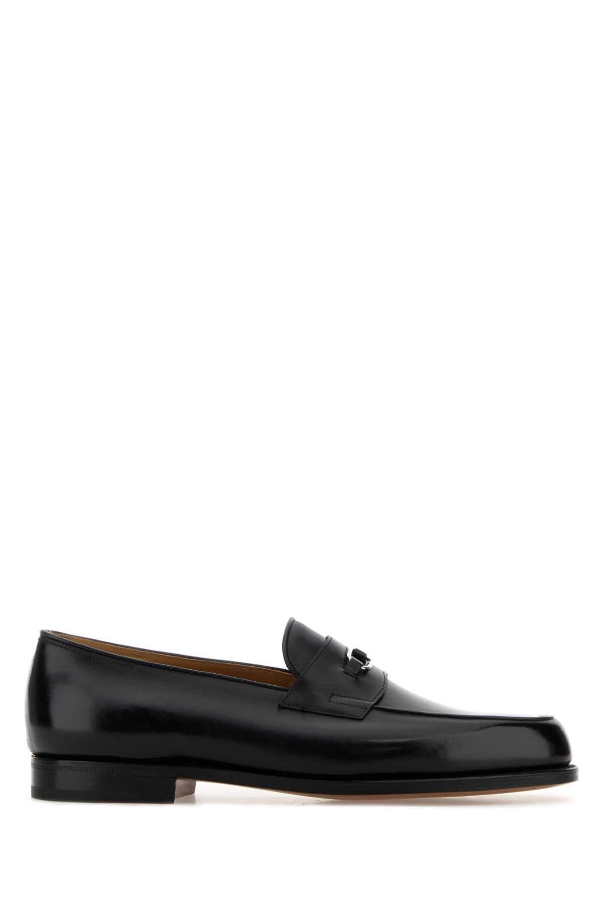 Black leather Lopez loafers