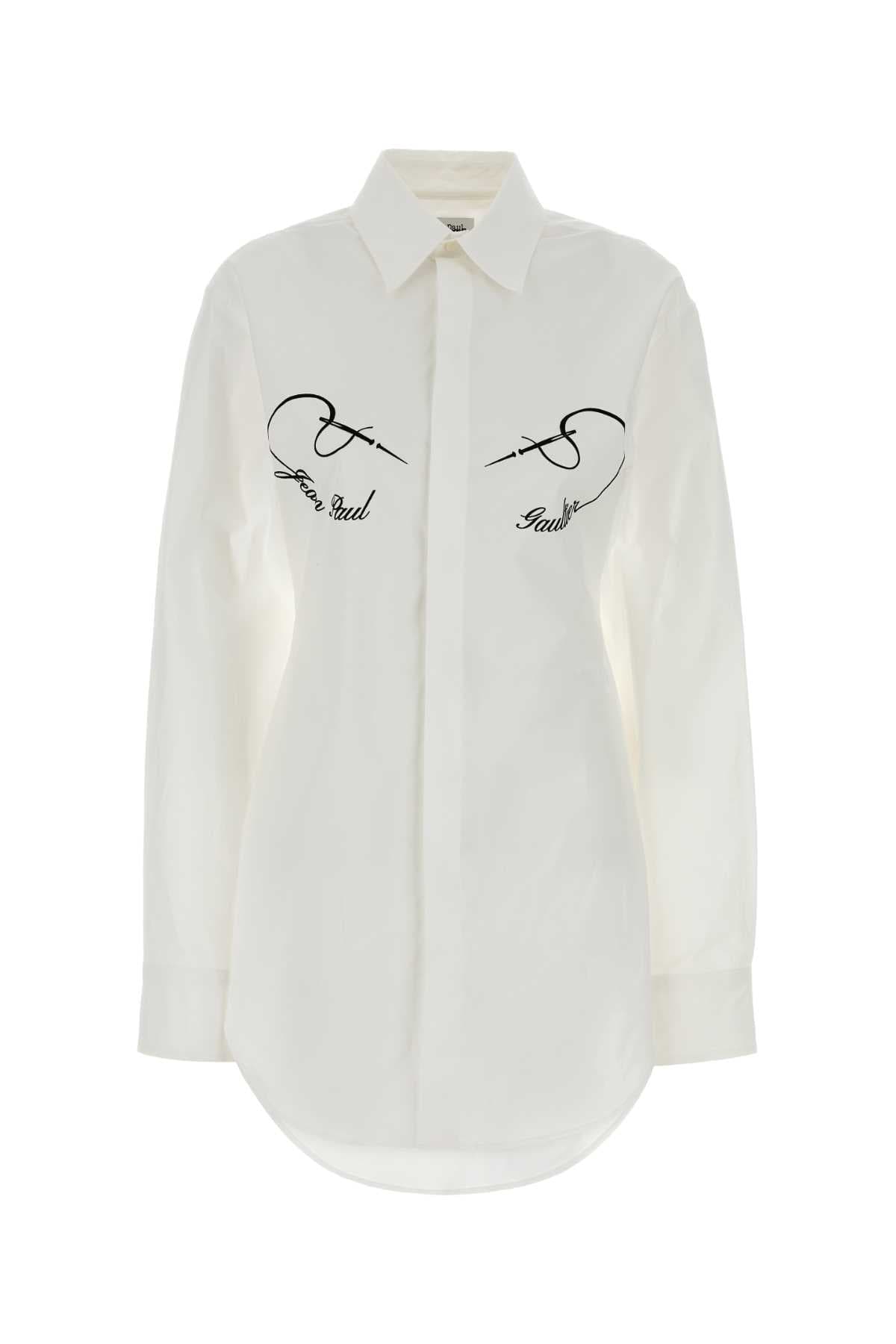 White stretch poplin shirt