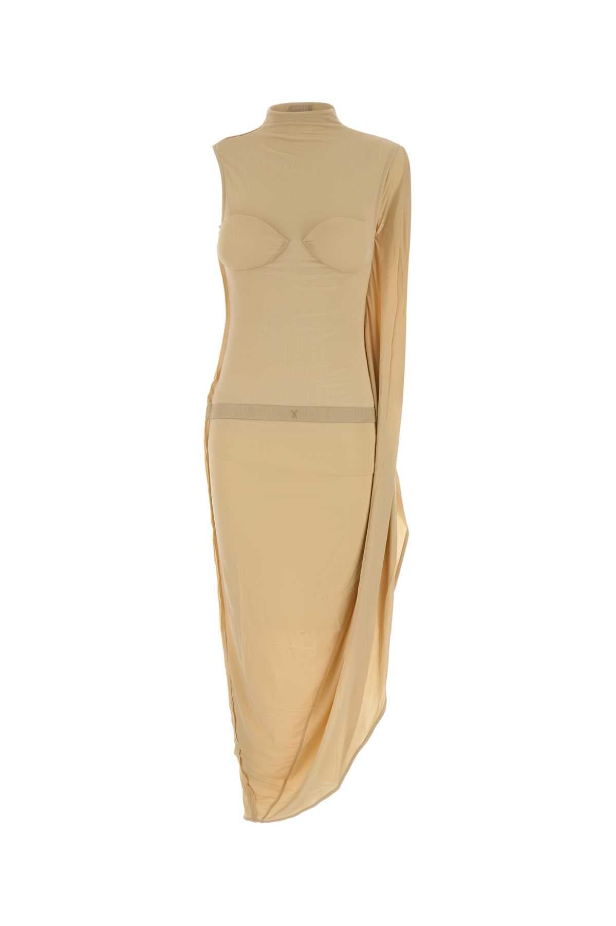 Skin pink stretch viscose dress