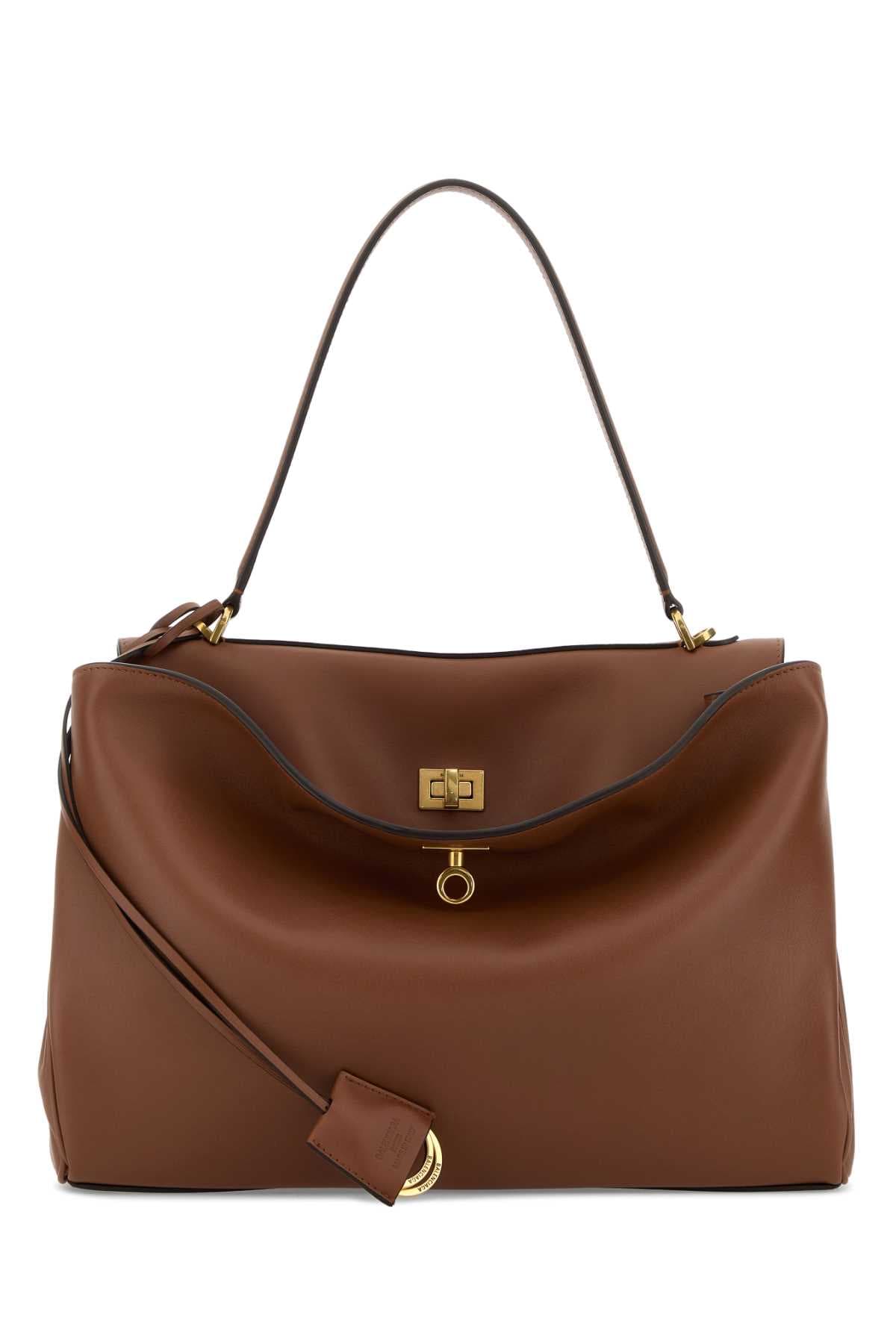 Caramel leather medium Rodeo handbag