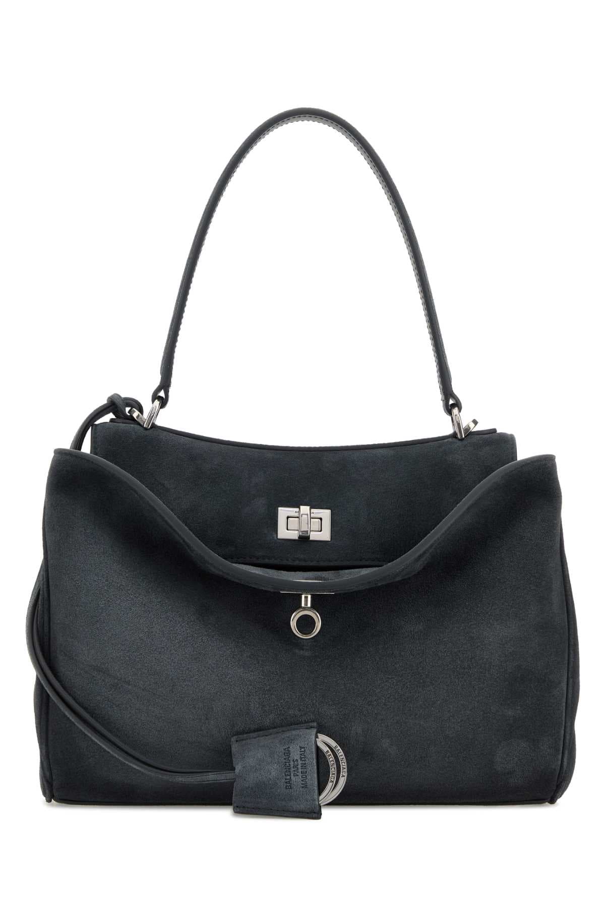 Graphite suede small Rodeo handbag
