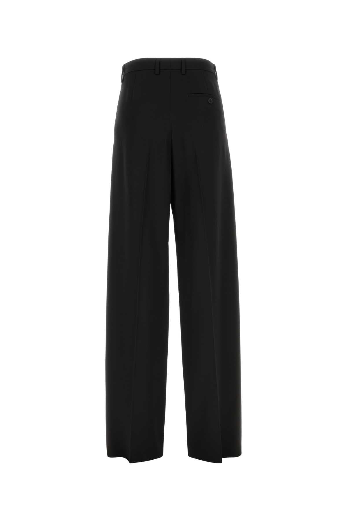 Black wool wide-leg pant - мініатюра 2