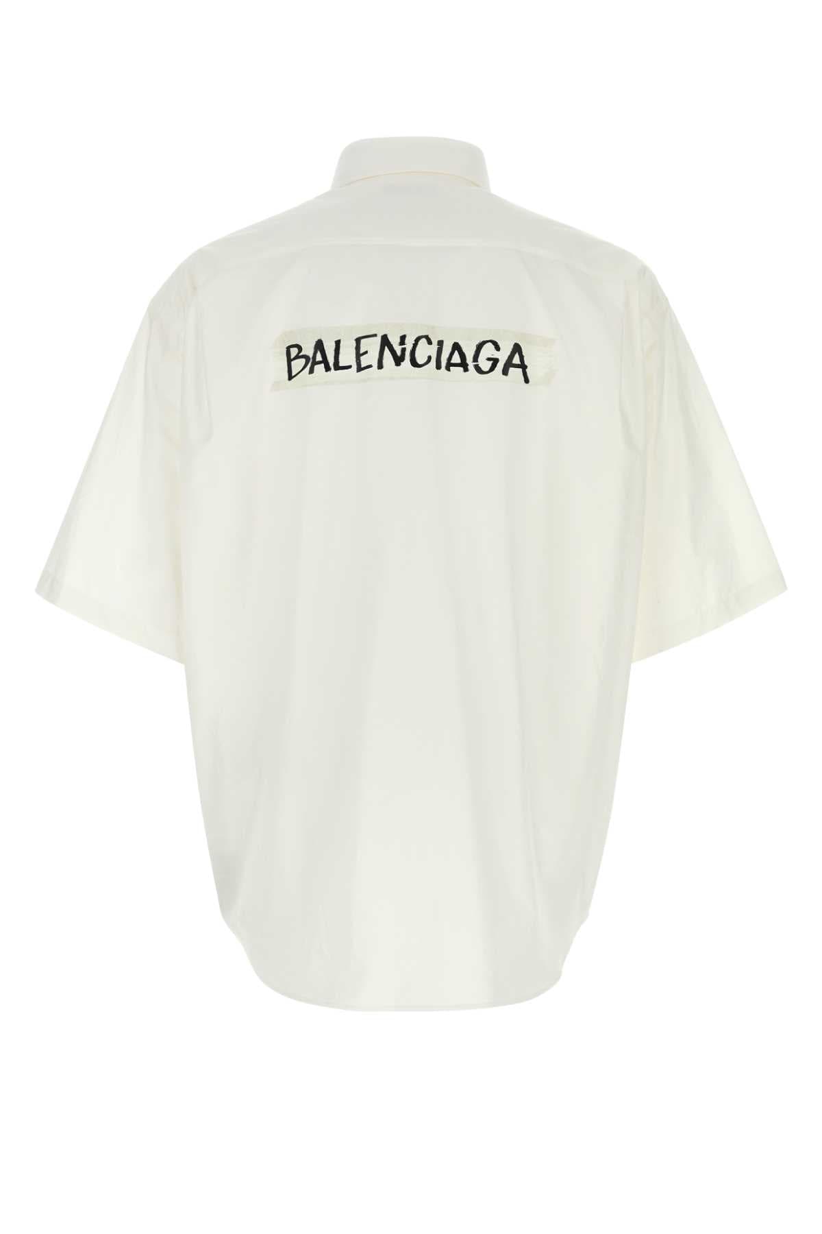 White poplin oversize shirt - мініатюра 2