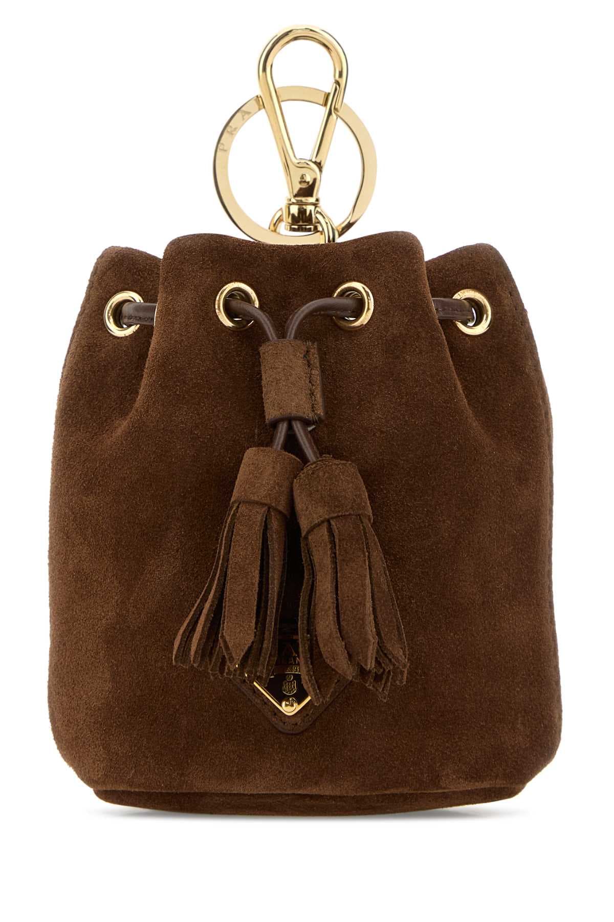 Chocolate suede pouch