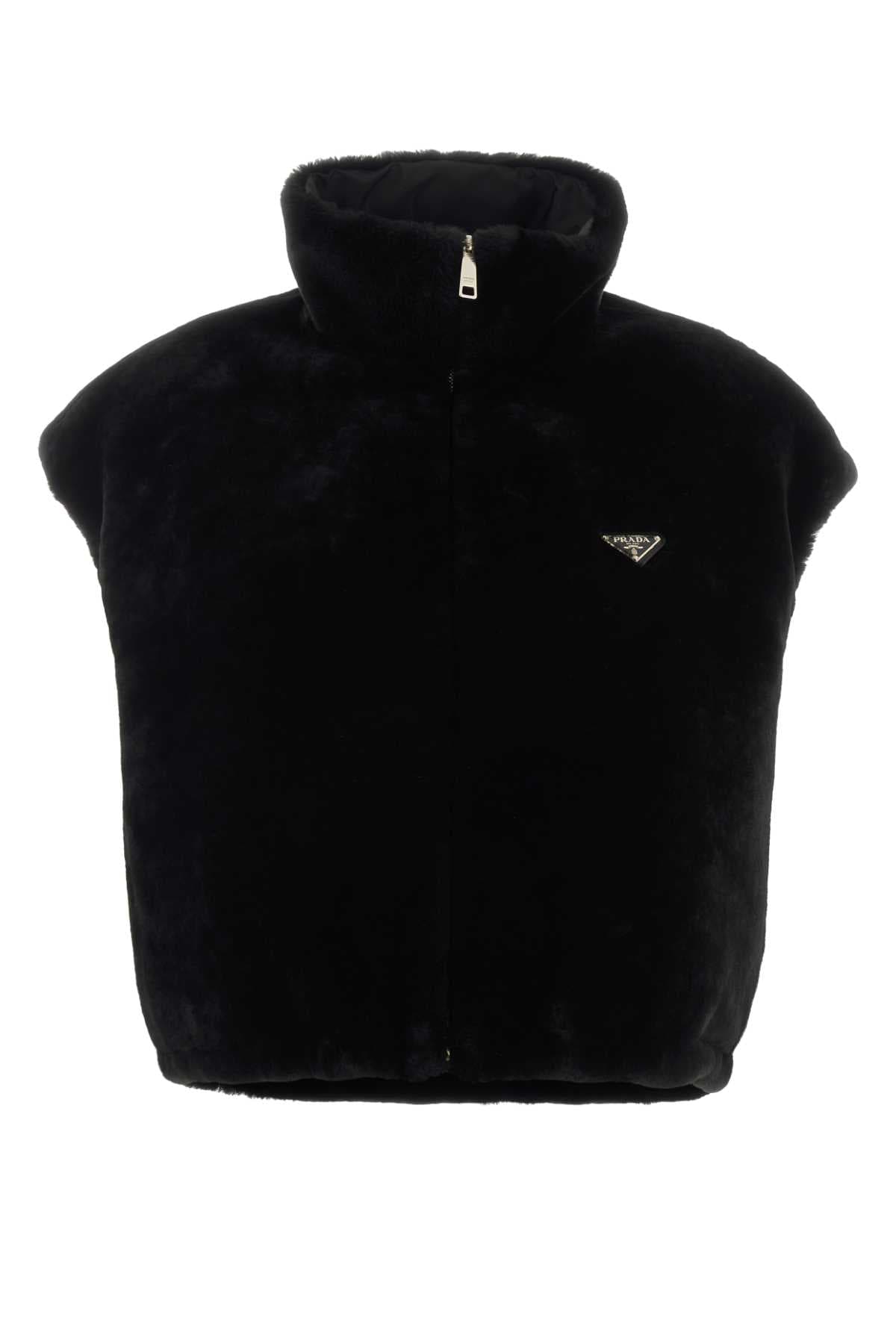 Black reversible fur