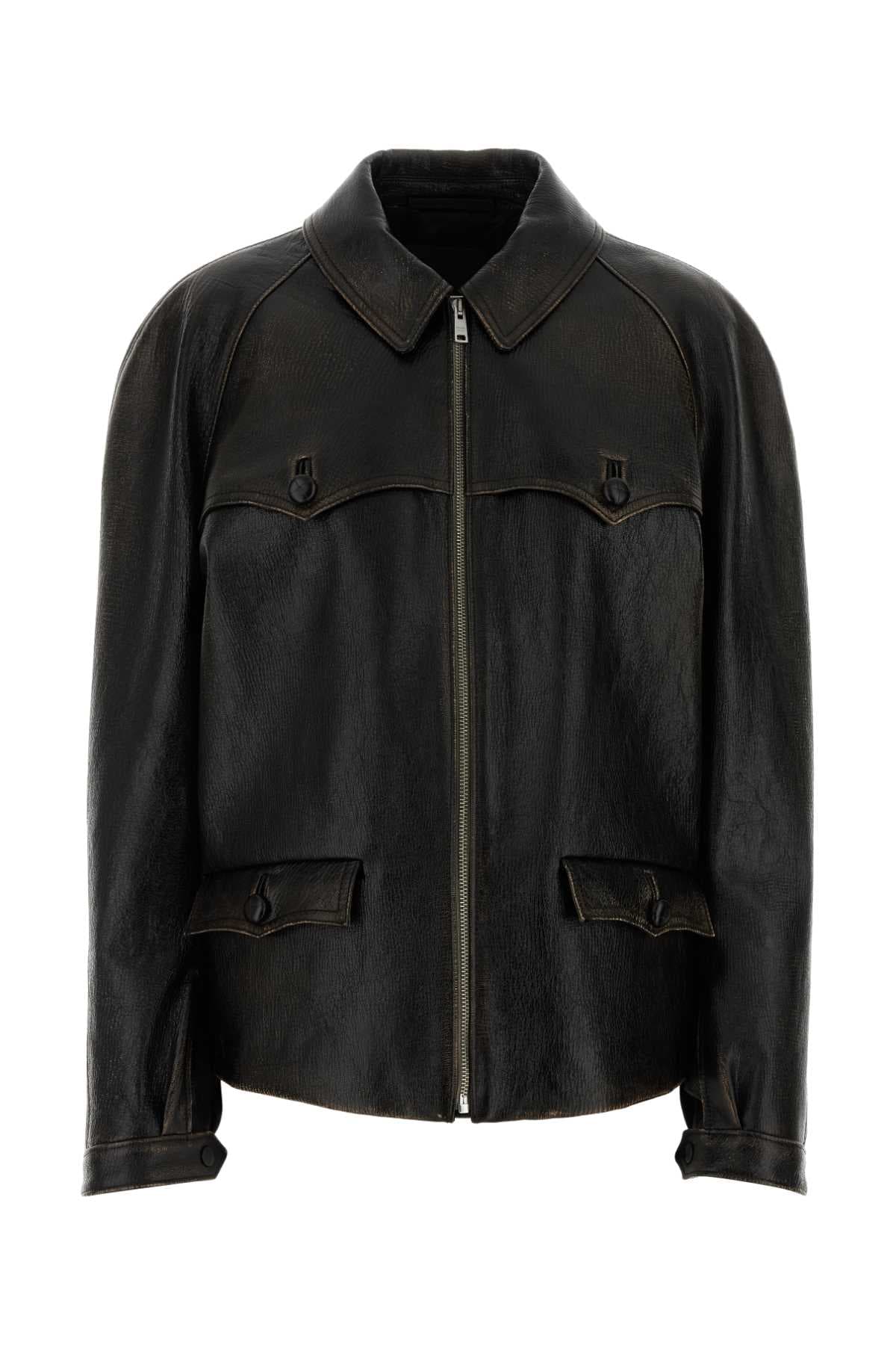 Black leather jacket