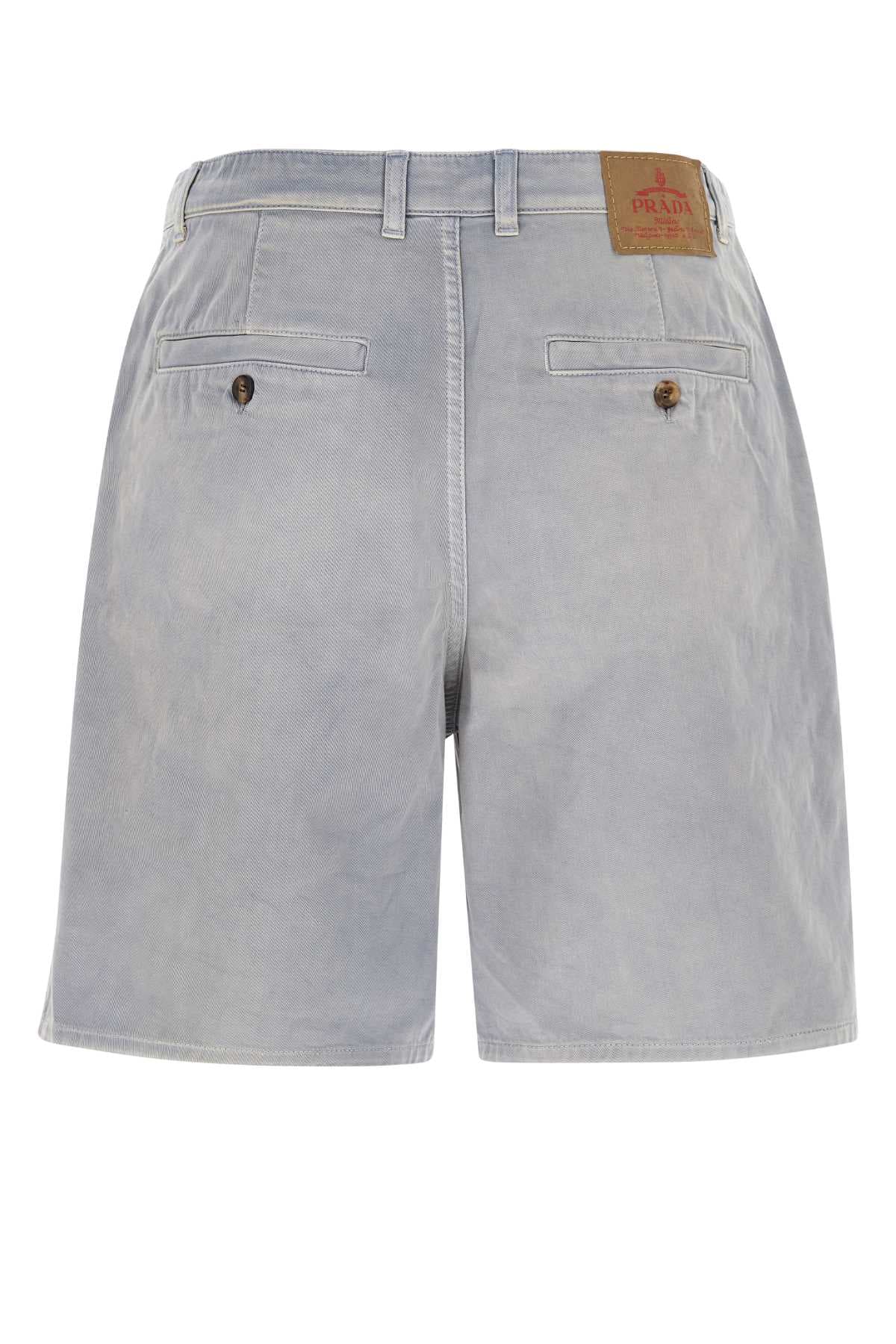 Powder blue gabardine bermuda shorts - мініатюра 2