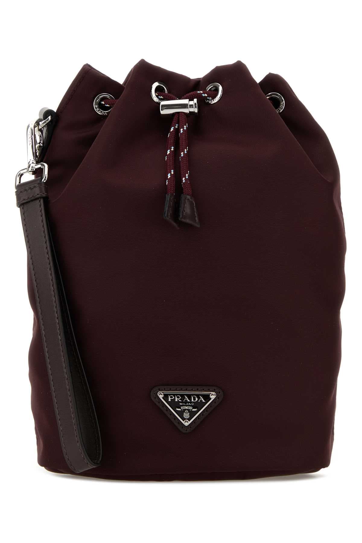Burgundy fabric clutch
