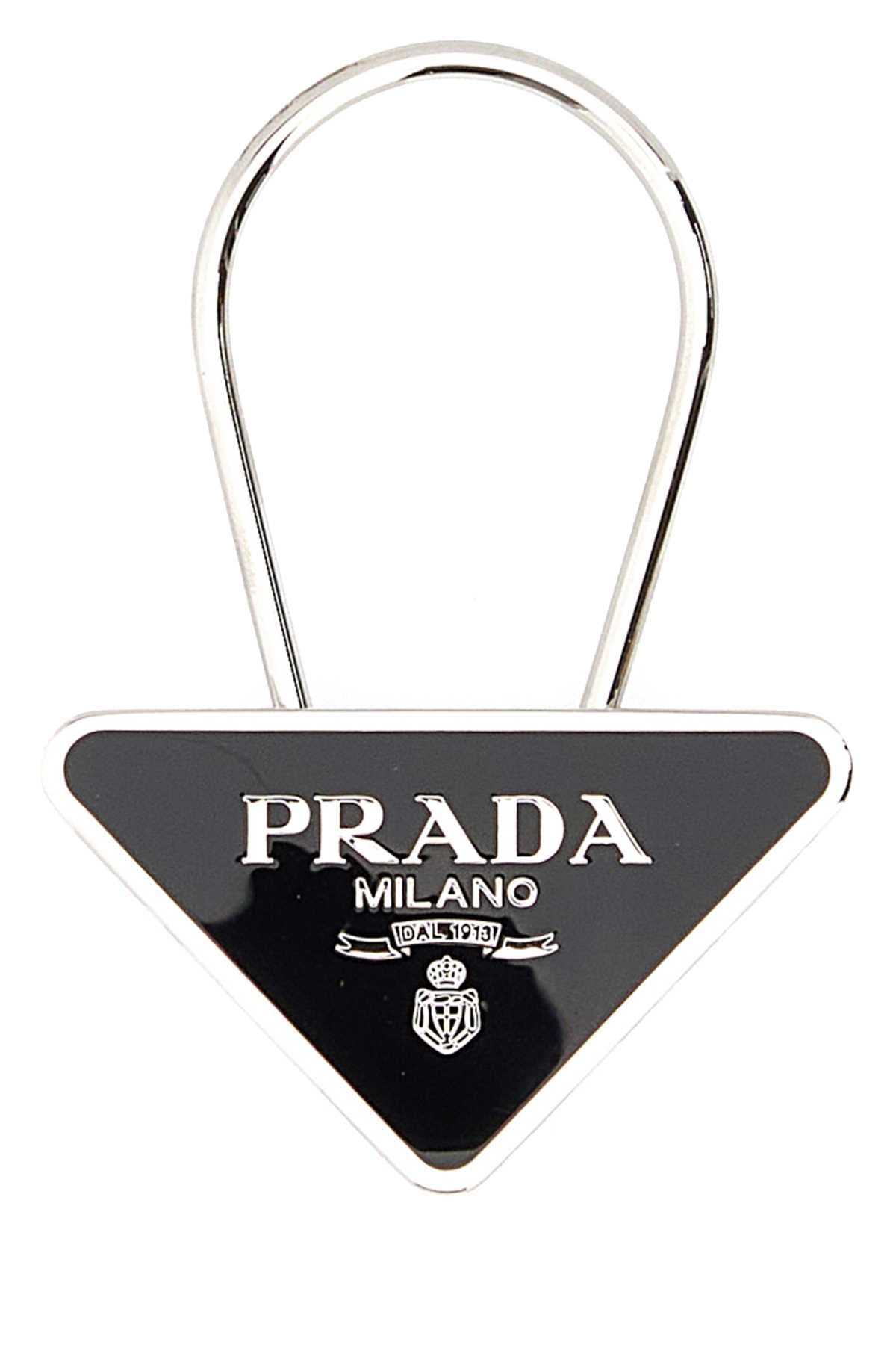 Black metal key ring
