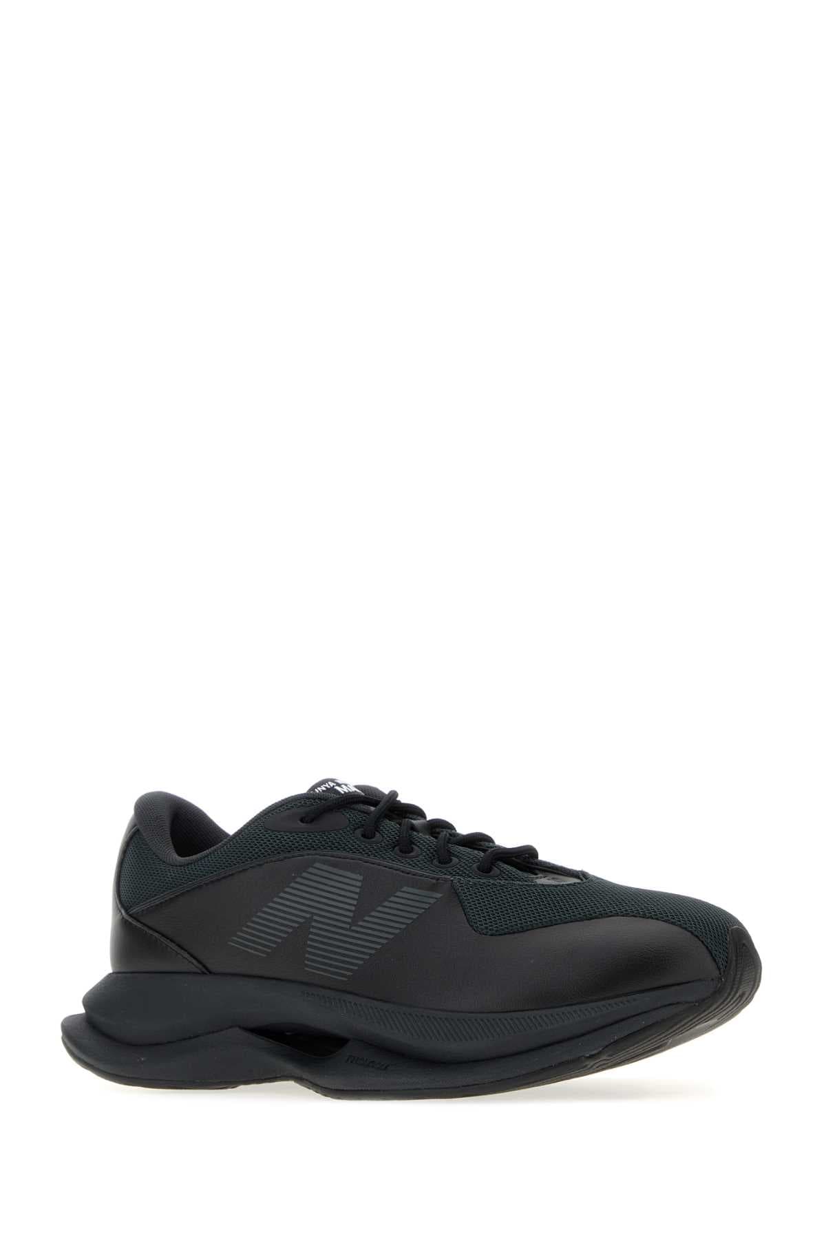 Black synthetic leather and fabric Junya Watanabe MAN x New Balance sneakers - мініатюра 2