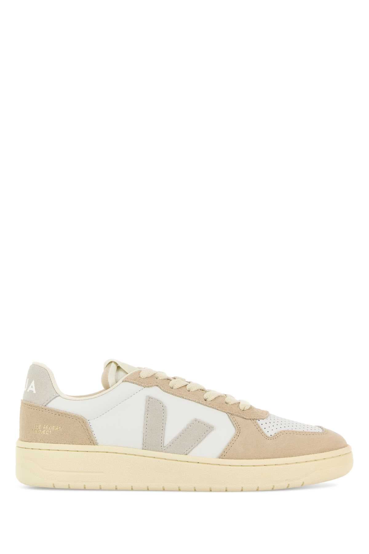 Two-tone leather and suede V-82 sneakers
