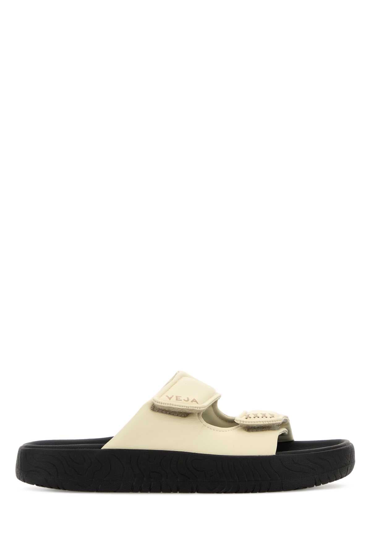 Ivory leather Etna slippers
