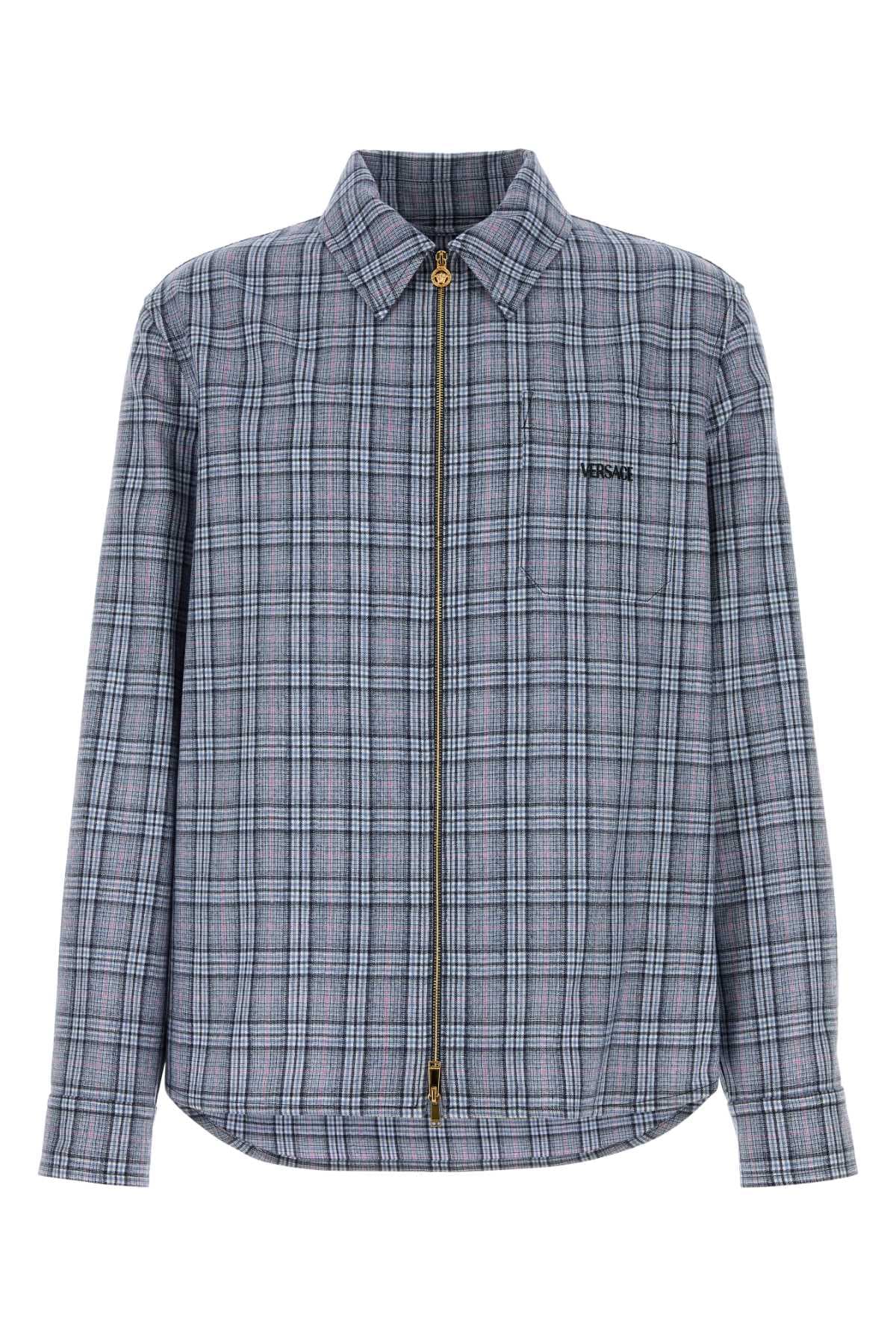 Embroidered wool shirt