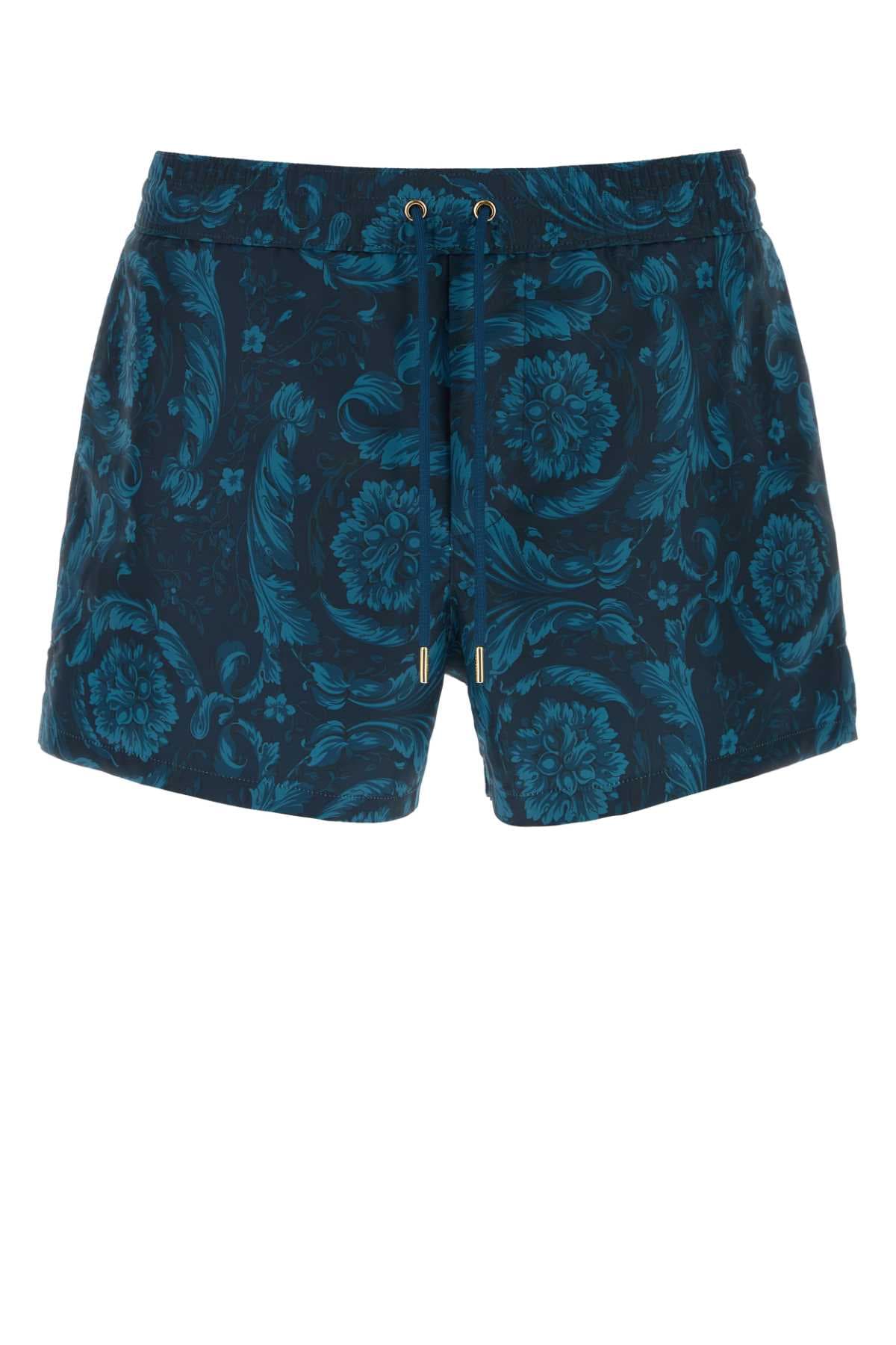 Printed polyester swimming shorts