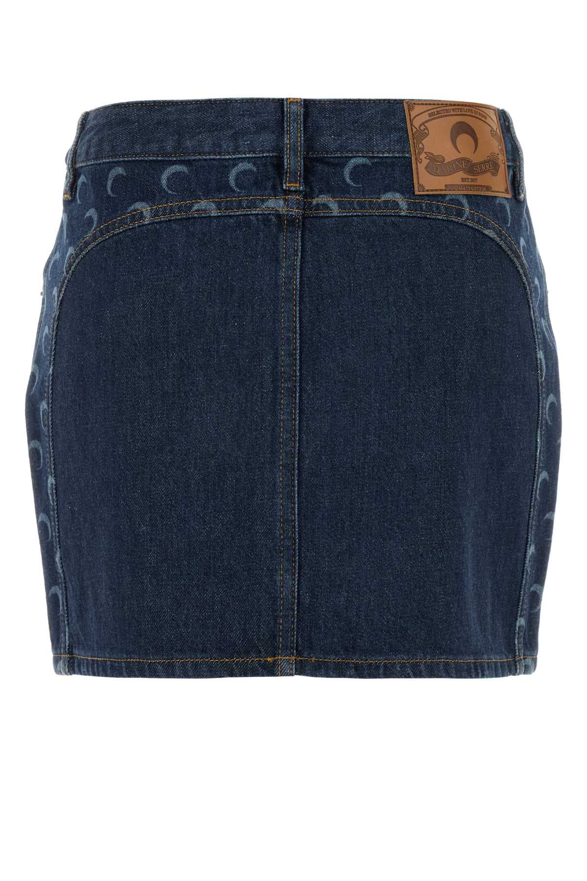 Blue denim mini skirt - мініатюра 2