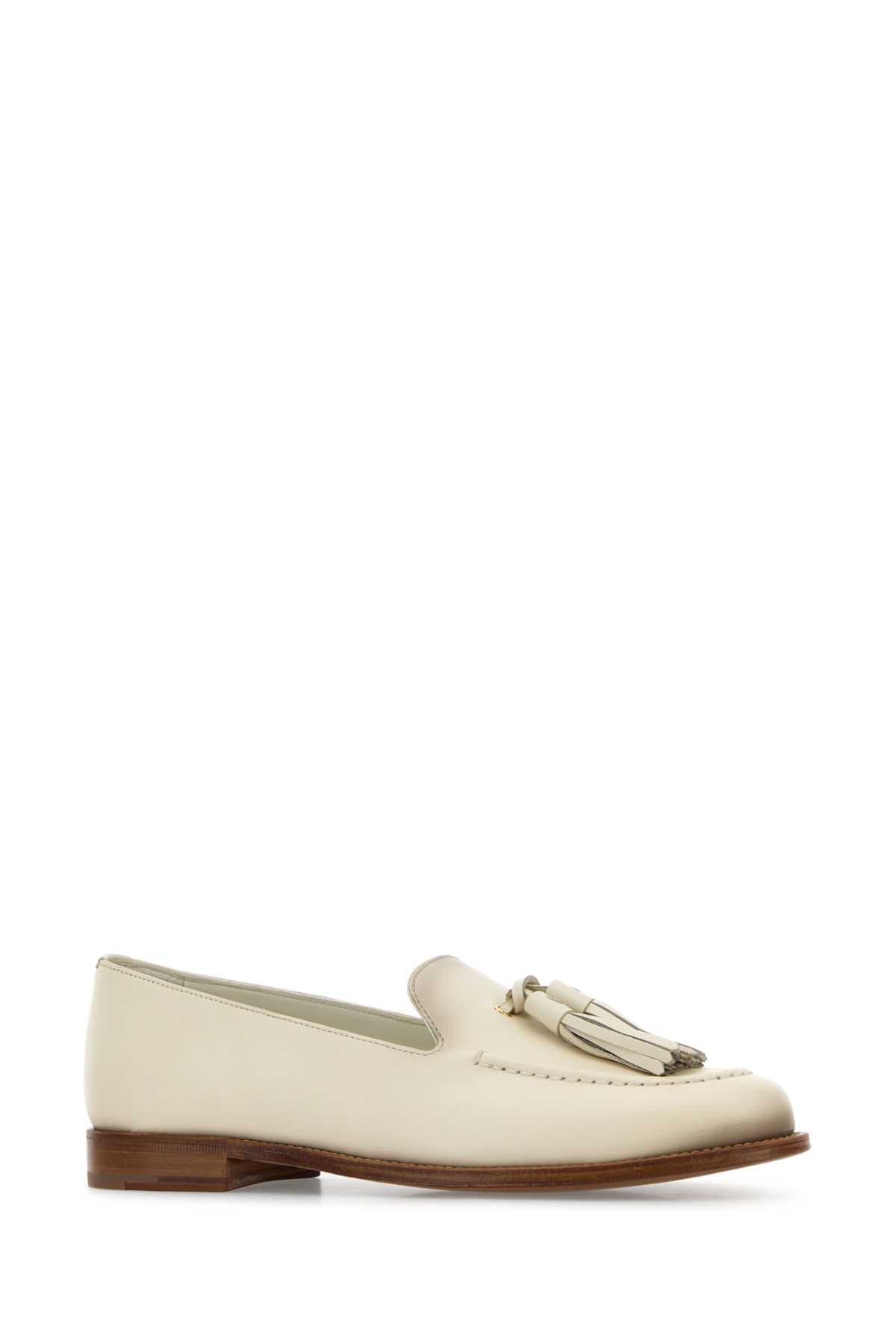 Ivory leather Renee loafers - мініатюра 2