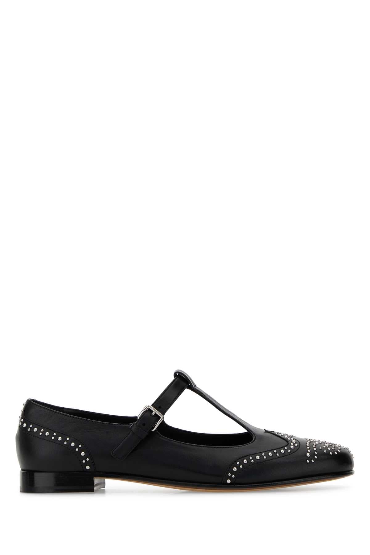 Black nappa leather Opal ballerinas