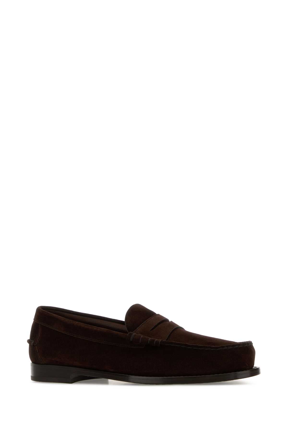 Brown suede Rowley loafers - мініатюра 2