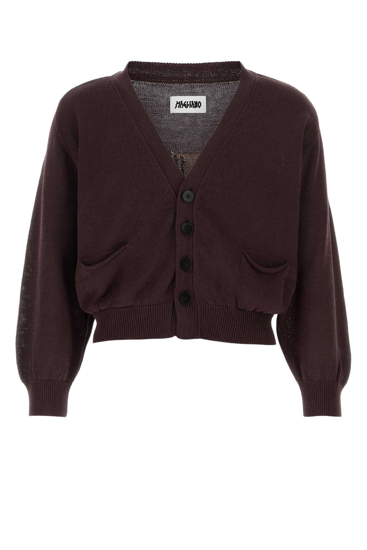 Aubergine cotton cardigan