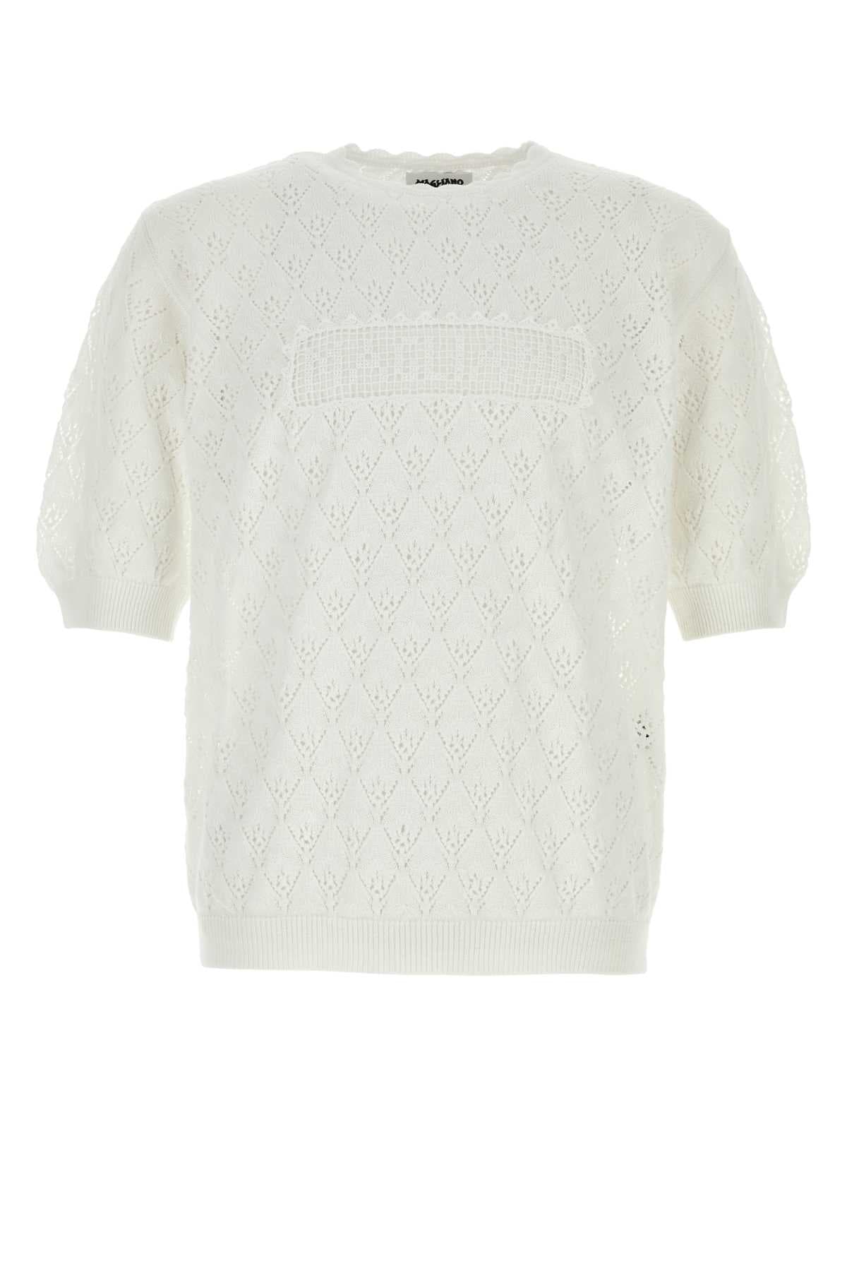 White crochet sweater