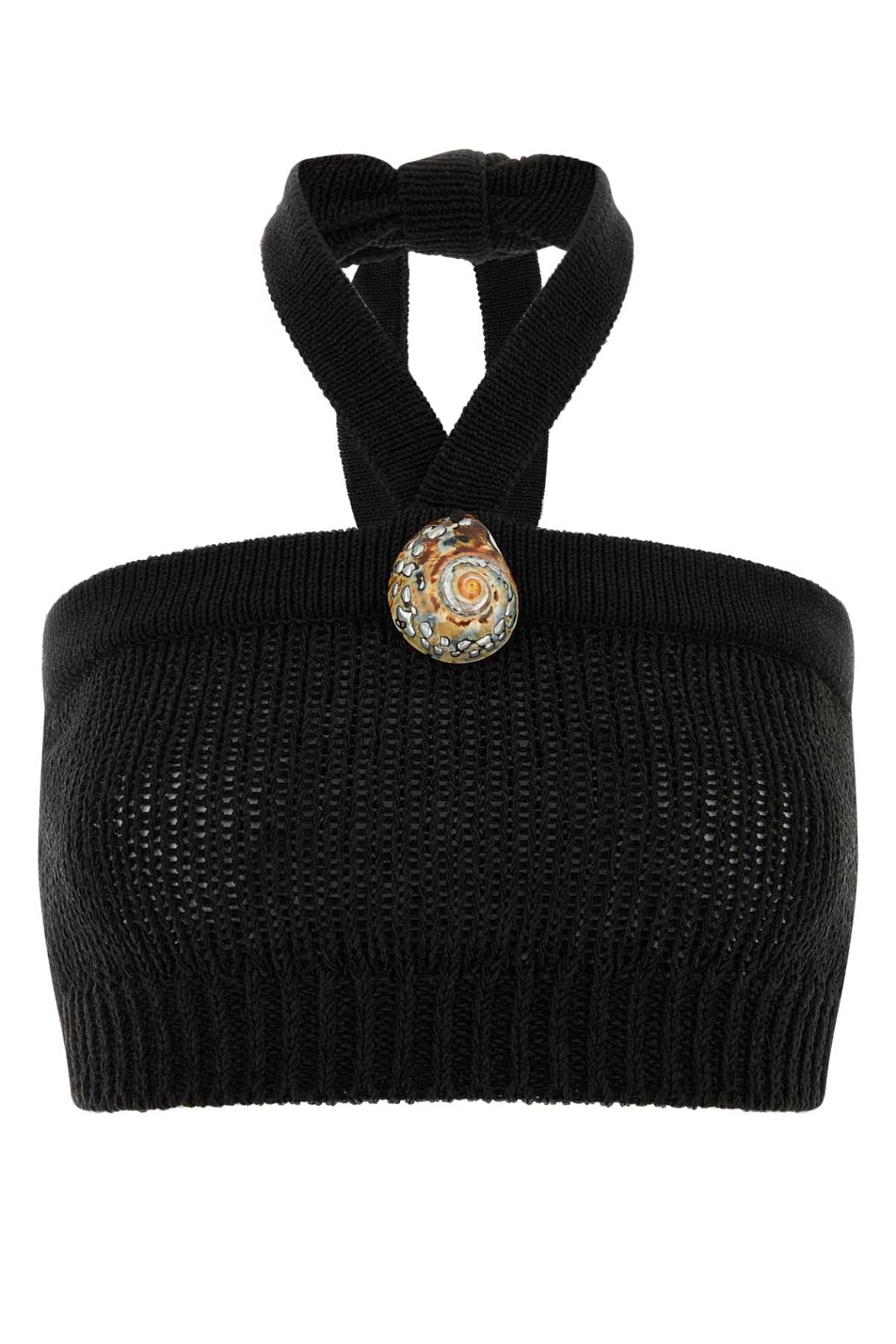 Slate polyester blend Island Memories crop-top