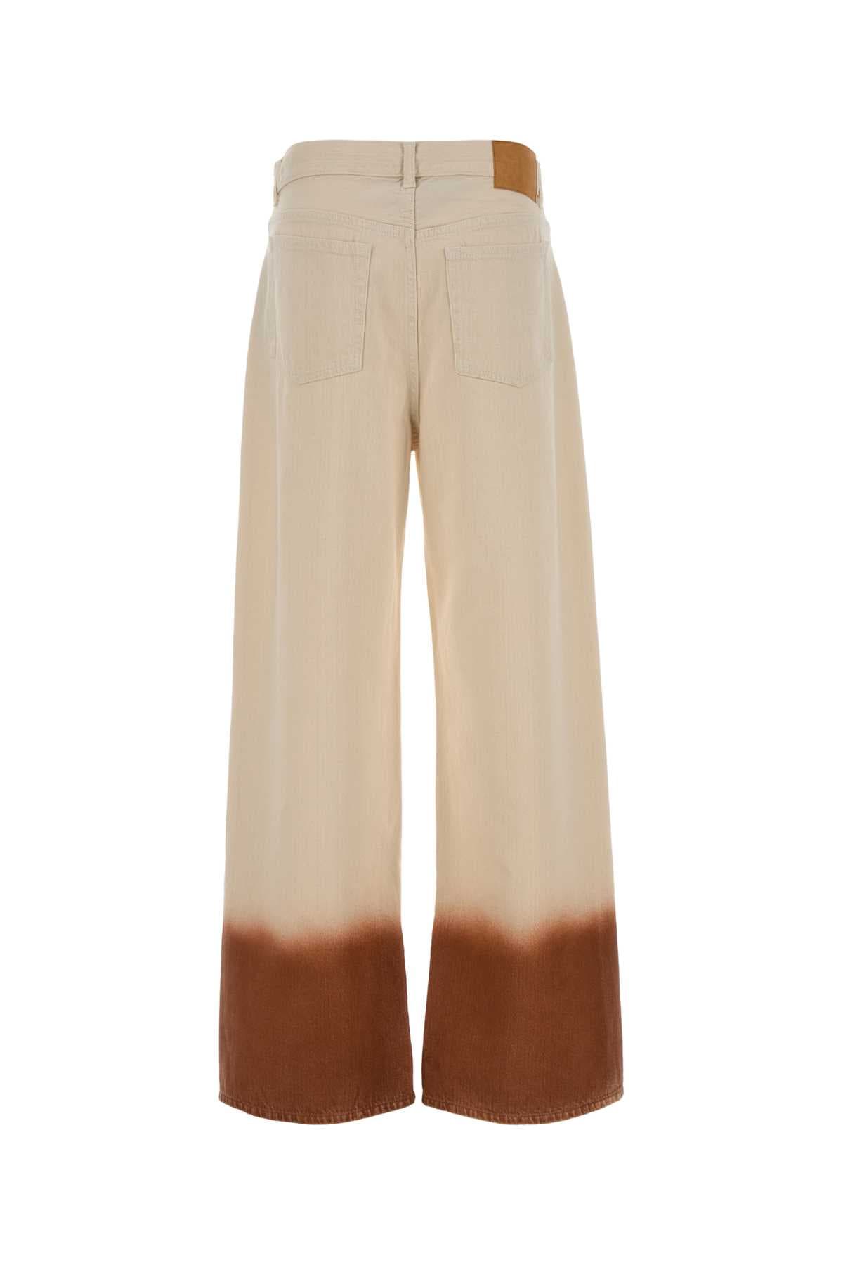 Two-tone denim wide-leg jeans - мініатюра 2