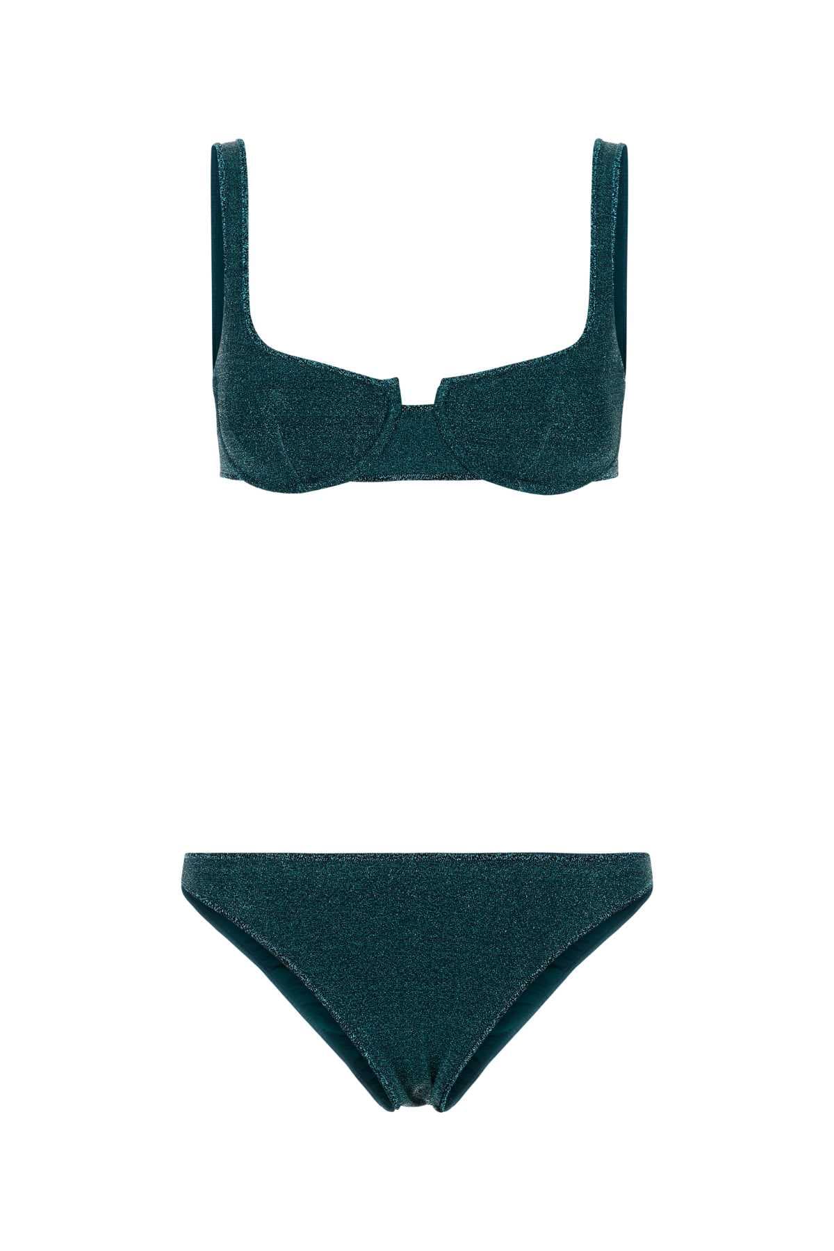 Petrol blue nylon blend bikini
