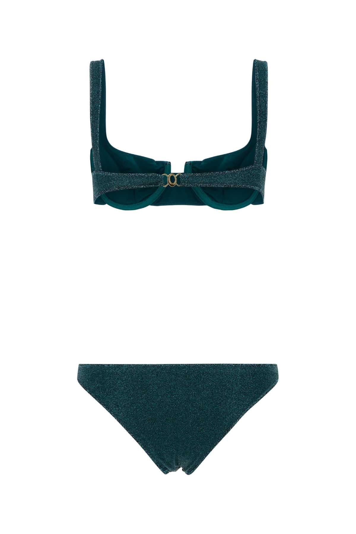 Petrol blue nylon blend bikini - мініатюра 2